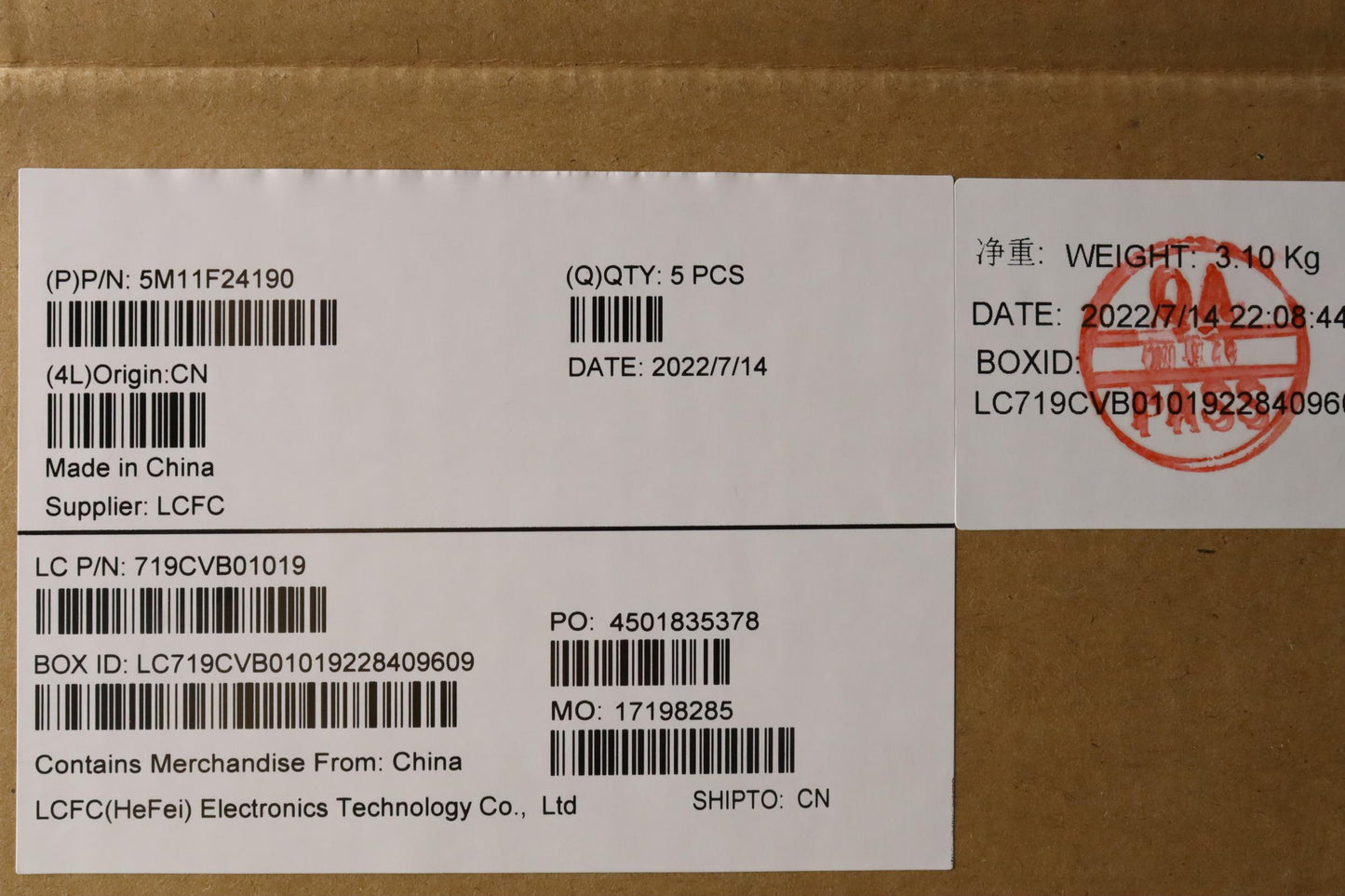Lenovo Mech_Asm Fru Kb W/Cc Fra(Chi)U - 5M11F24190