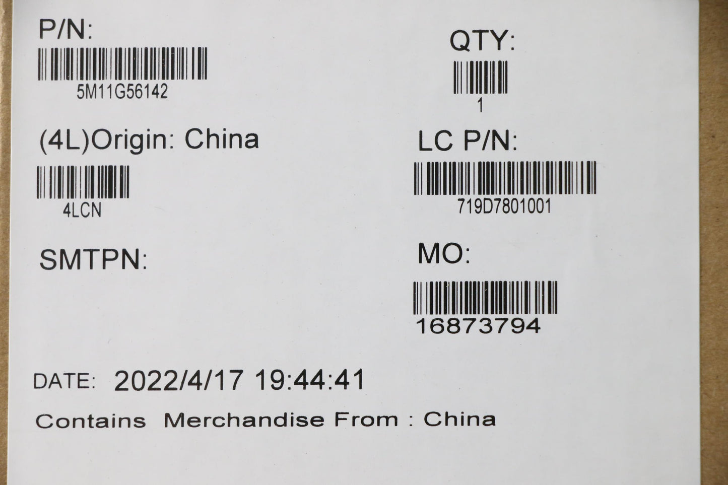 Lenovo CS21 NFC Card, Black Glass with Elan PCB, Sunrex - 5M11G56142