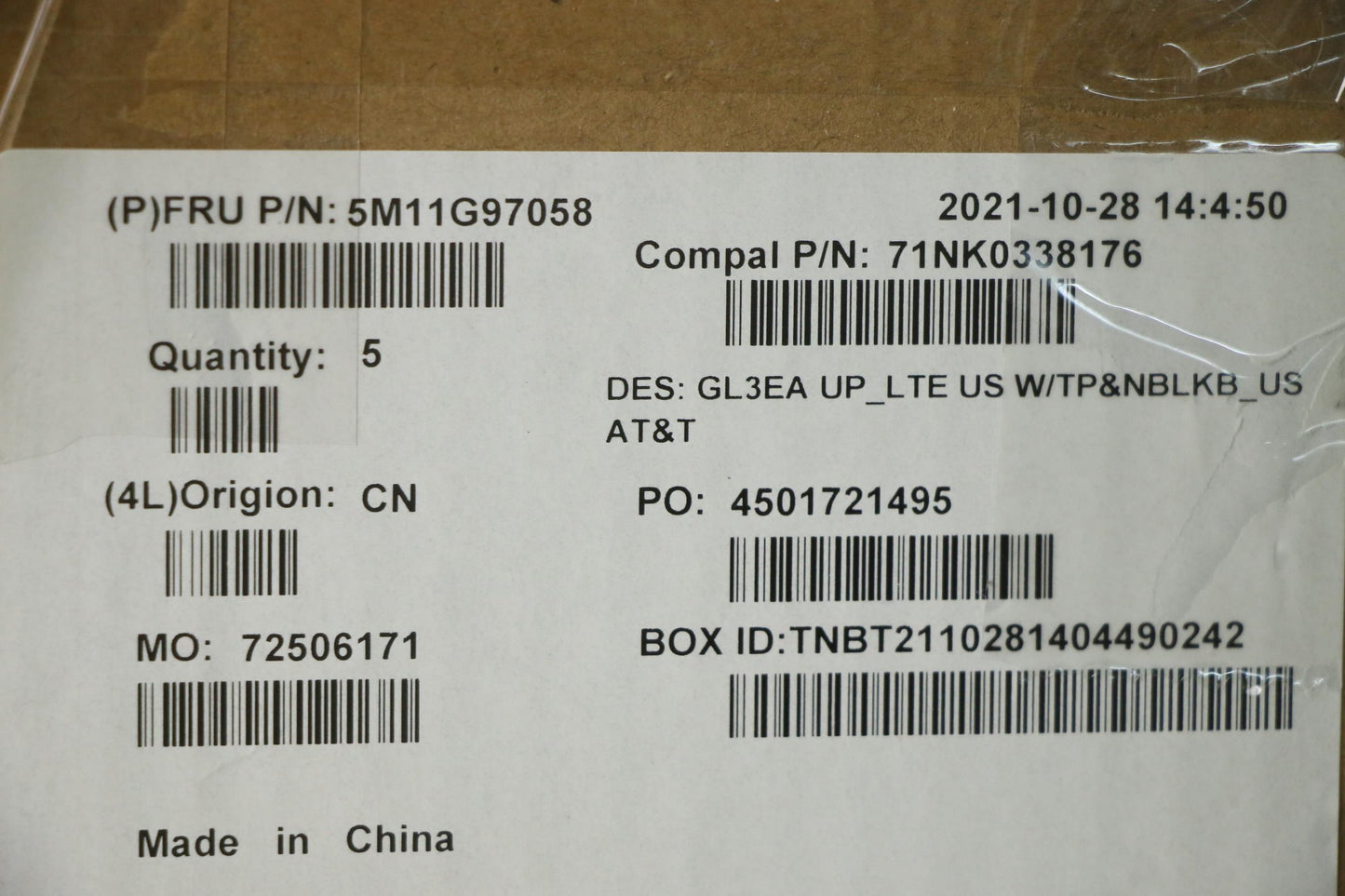 Lenovo Mech_Asm Fru Cc Lte W/Tp Andnb - 5M11G97058