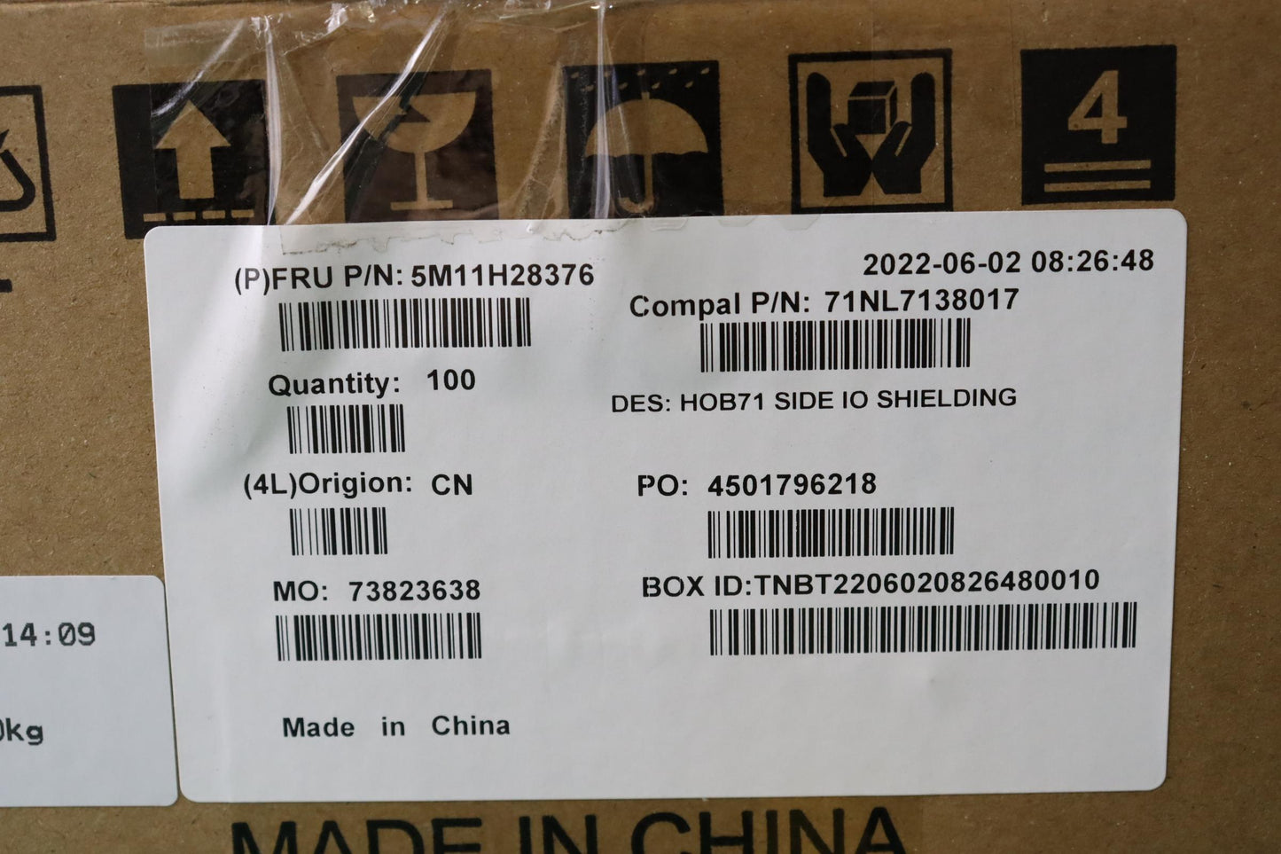 Lenovo Mech Assembly Side Io_Shieldin - 5M11H28376