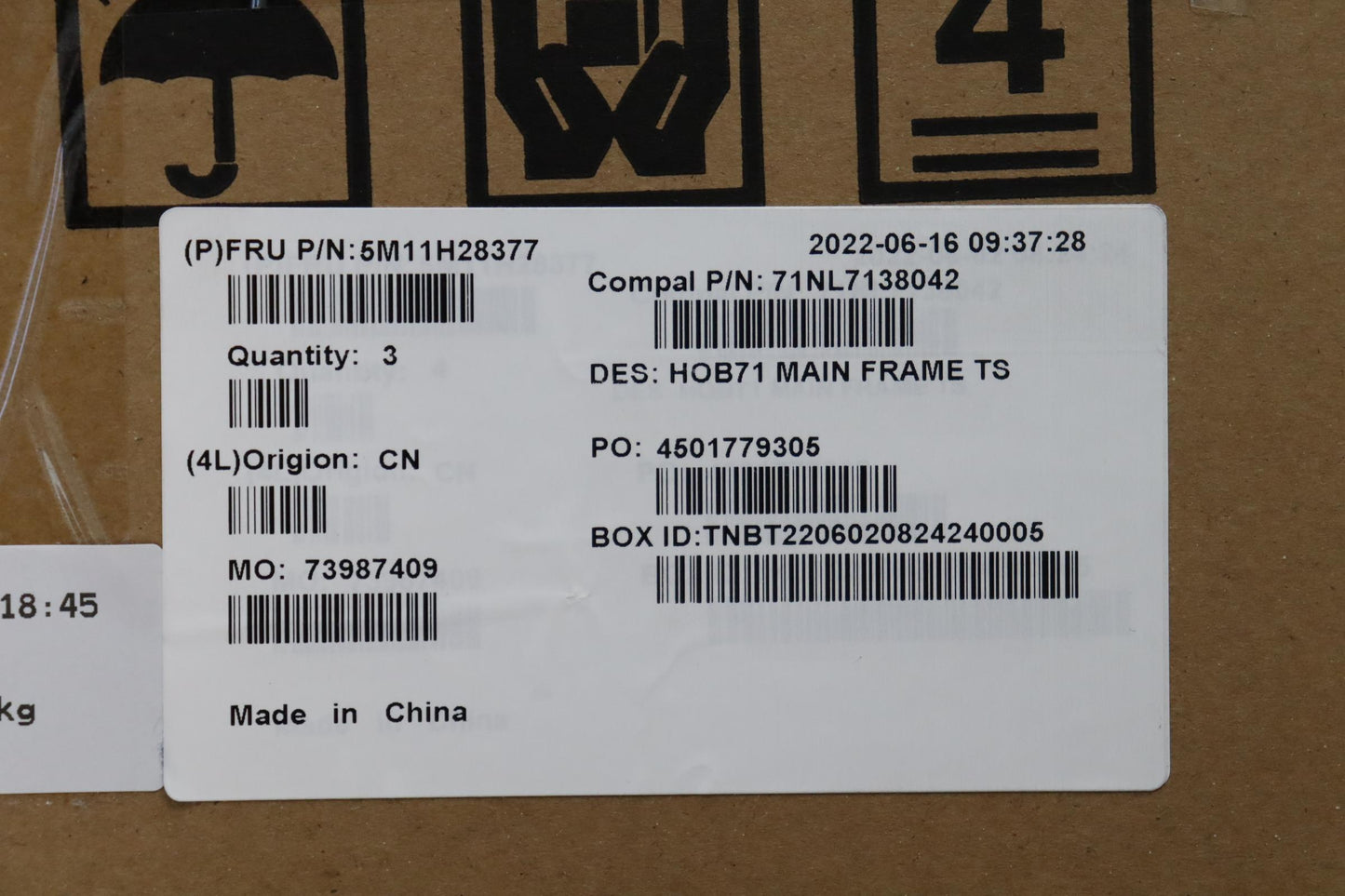 Lenovo Mech Assembly Main_Frame_Touch - 5M11H28377