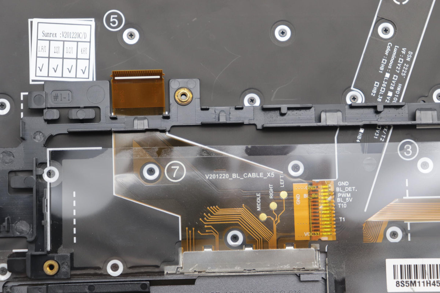 Lenovo Mechasm Kbd Bzl,Wl,Gy,Srx,058 - 5M11H45800