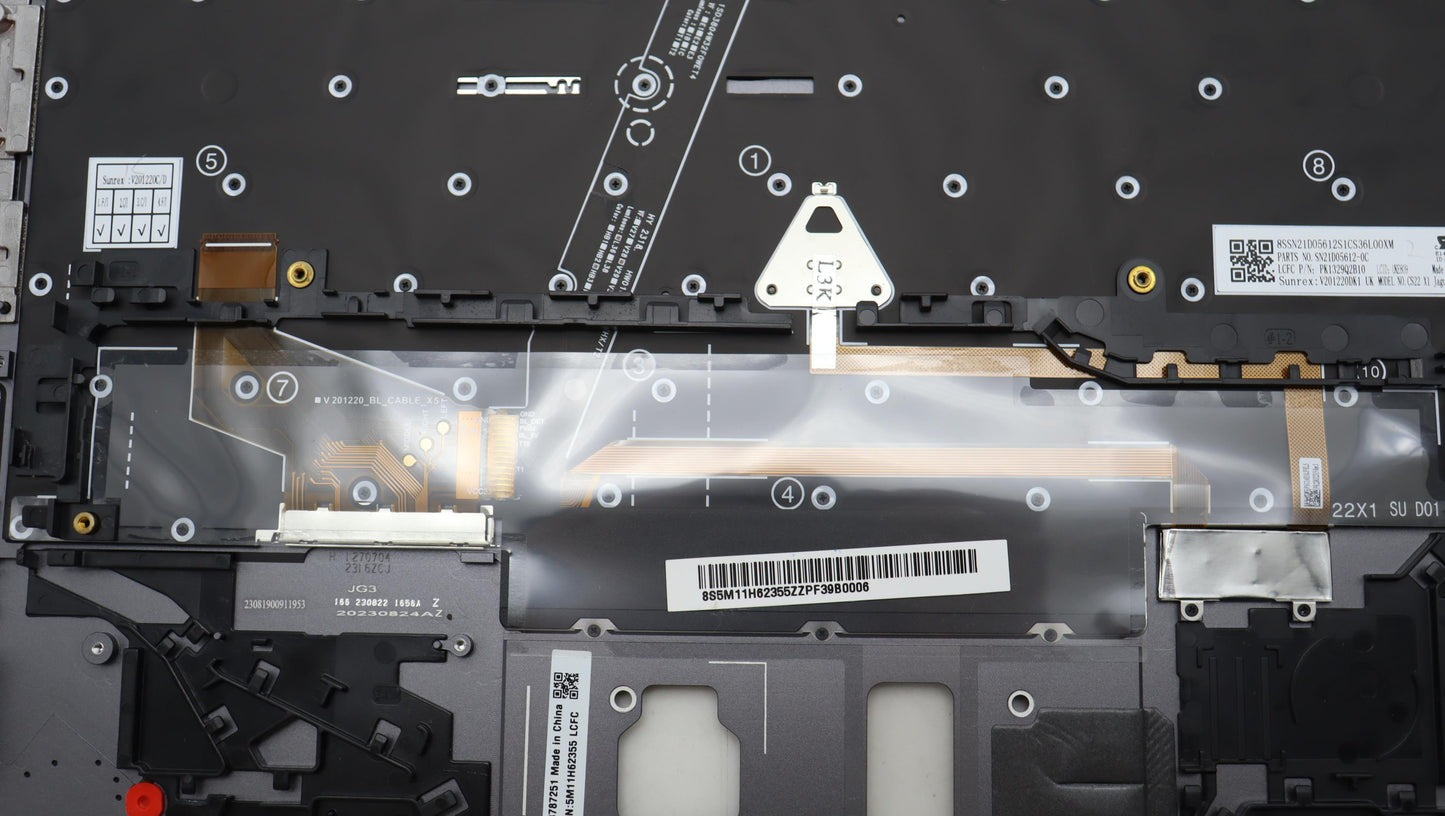Lenovo Mech_Asm Bl Kb Gy Fpr Uke Srx - 5M11H62355