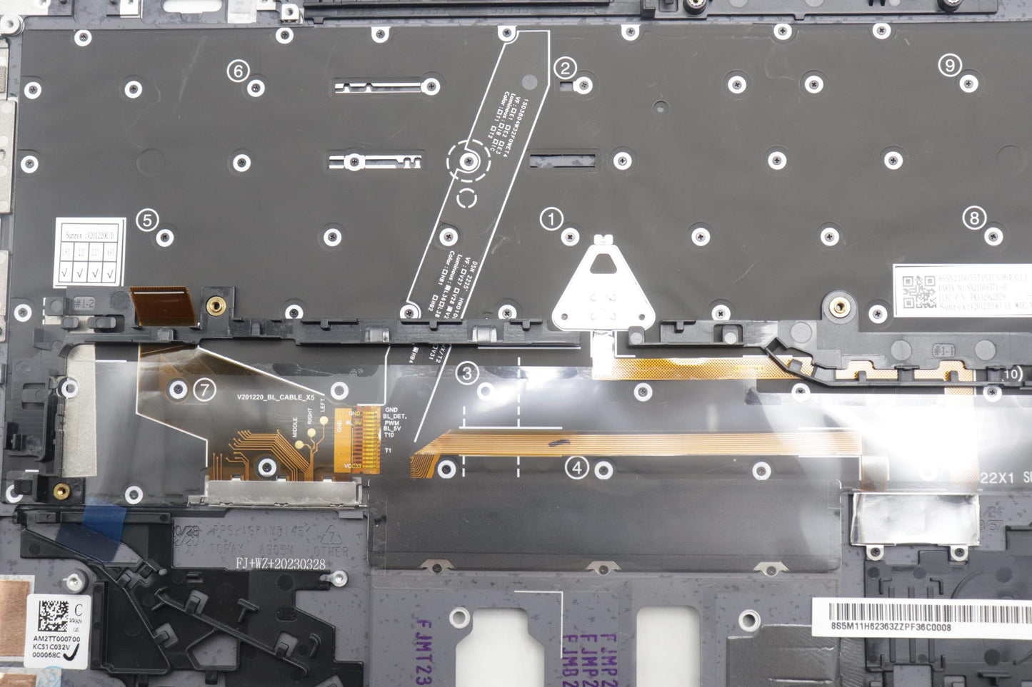 Lenovo Mech_Asm Bl Kb Gy Fpr Ww 058 F - 5M11H62363