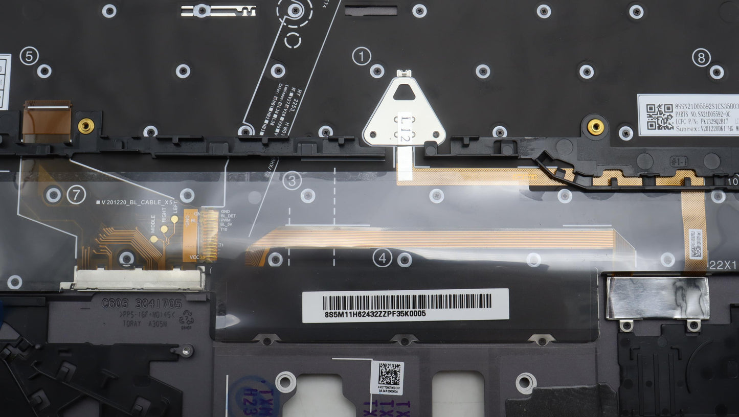 Lenovo Mech_Asm Bl Kb Gy Fpr Ww Hun S - 5M11H62432