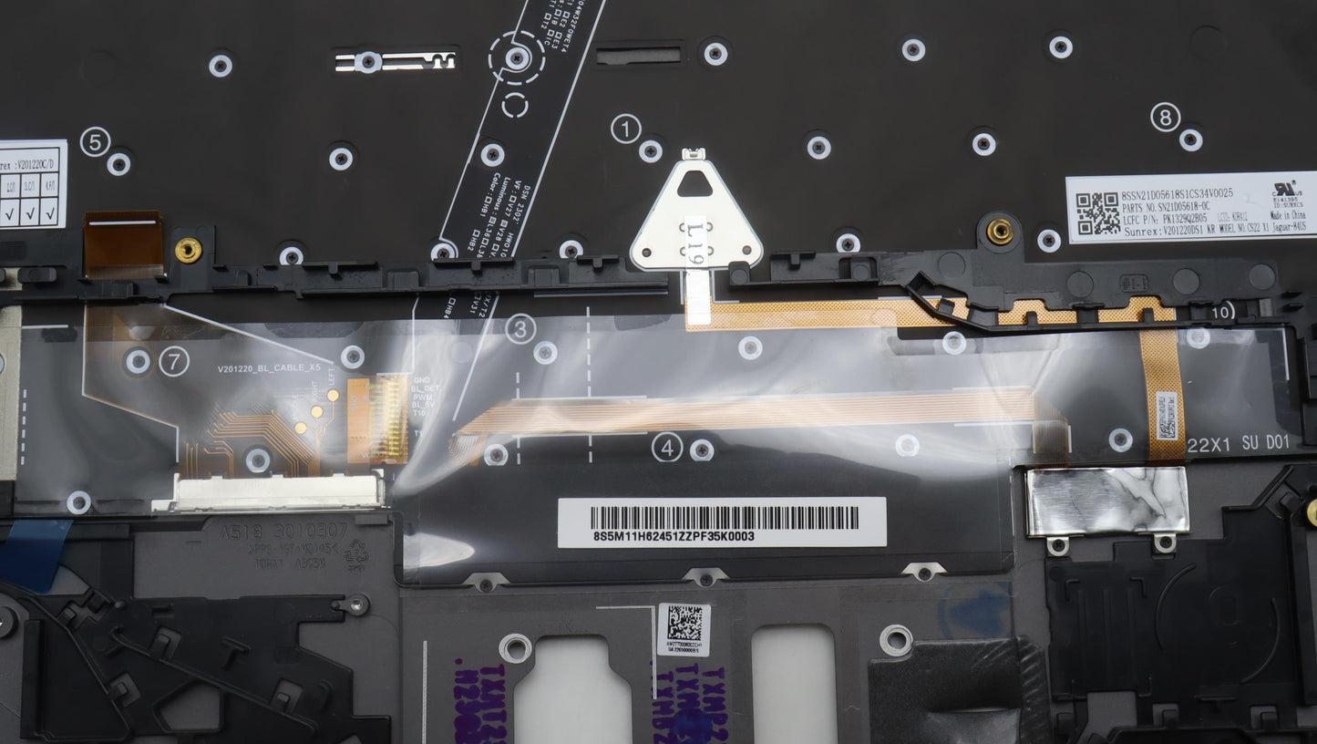 Lenovo Mech_Asm Bl Kb Gy Fpr Ww Kor S - 5M11H62451