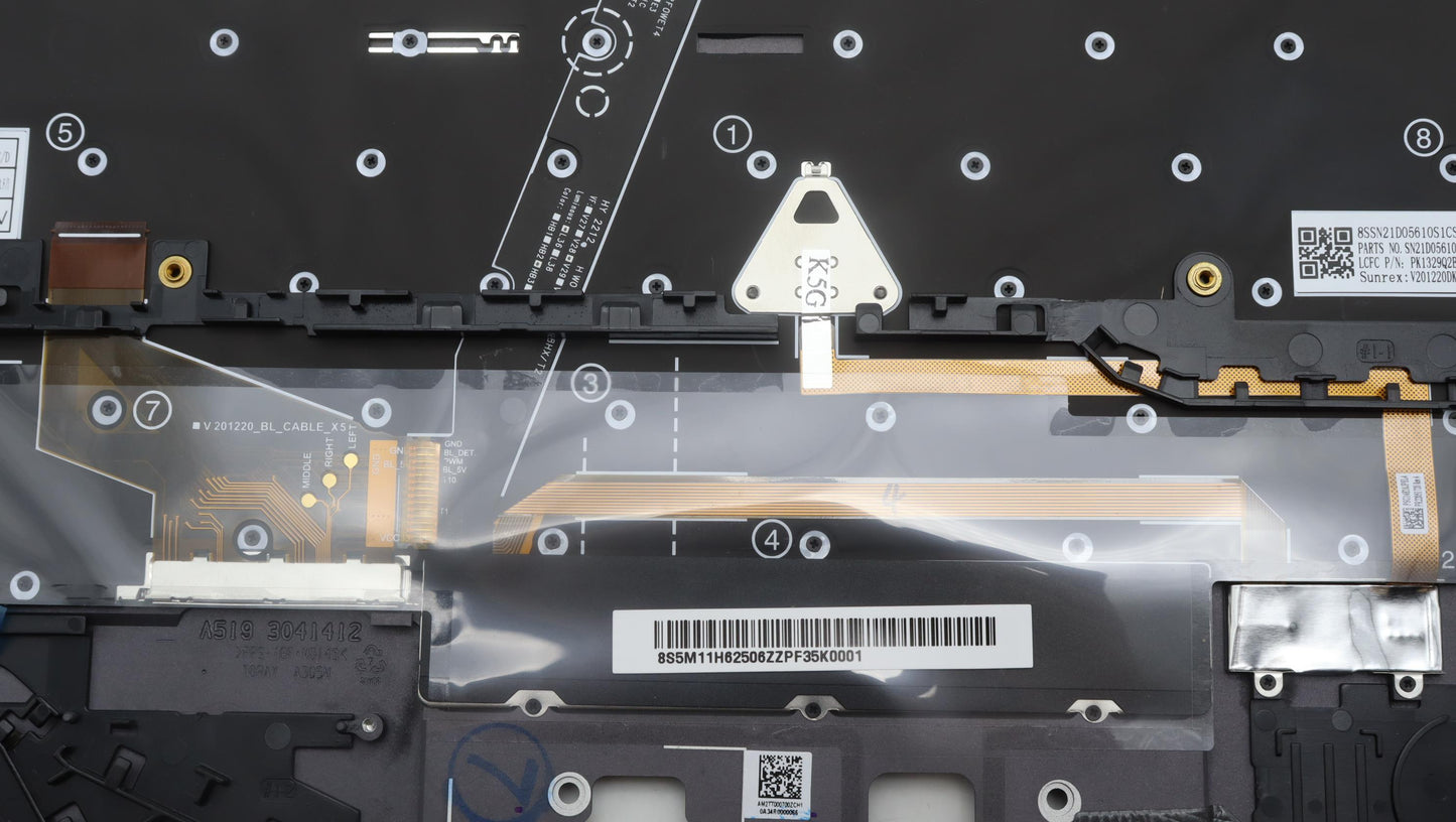 Lenovo Mech_Asm Bl Kb Gy Fpr Ww Tur S - 5M11H62506