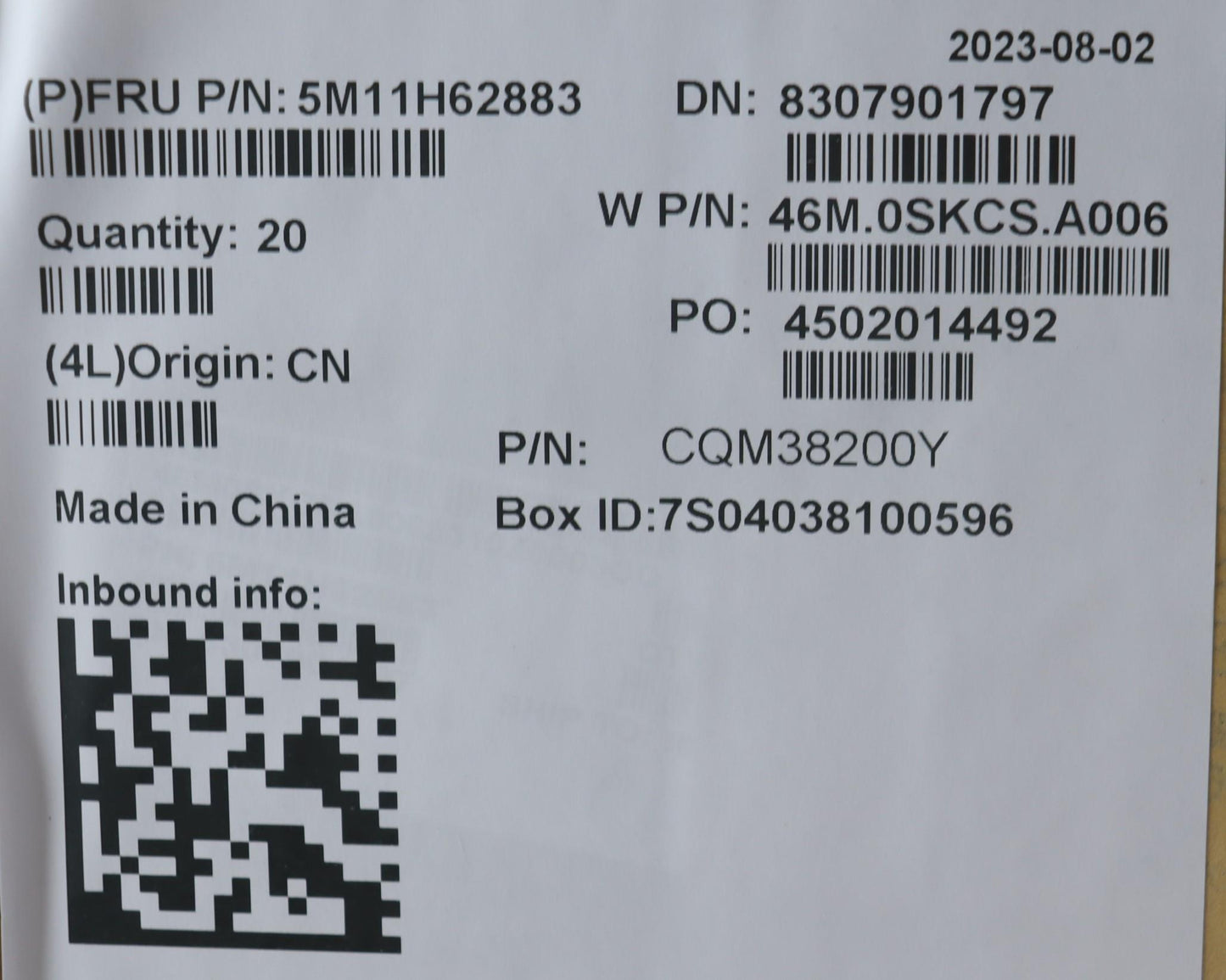 Lenovo Mech_Asm Fr Mech_Asm D Cover Y - 5M11H62883