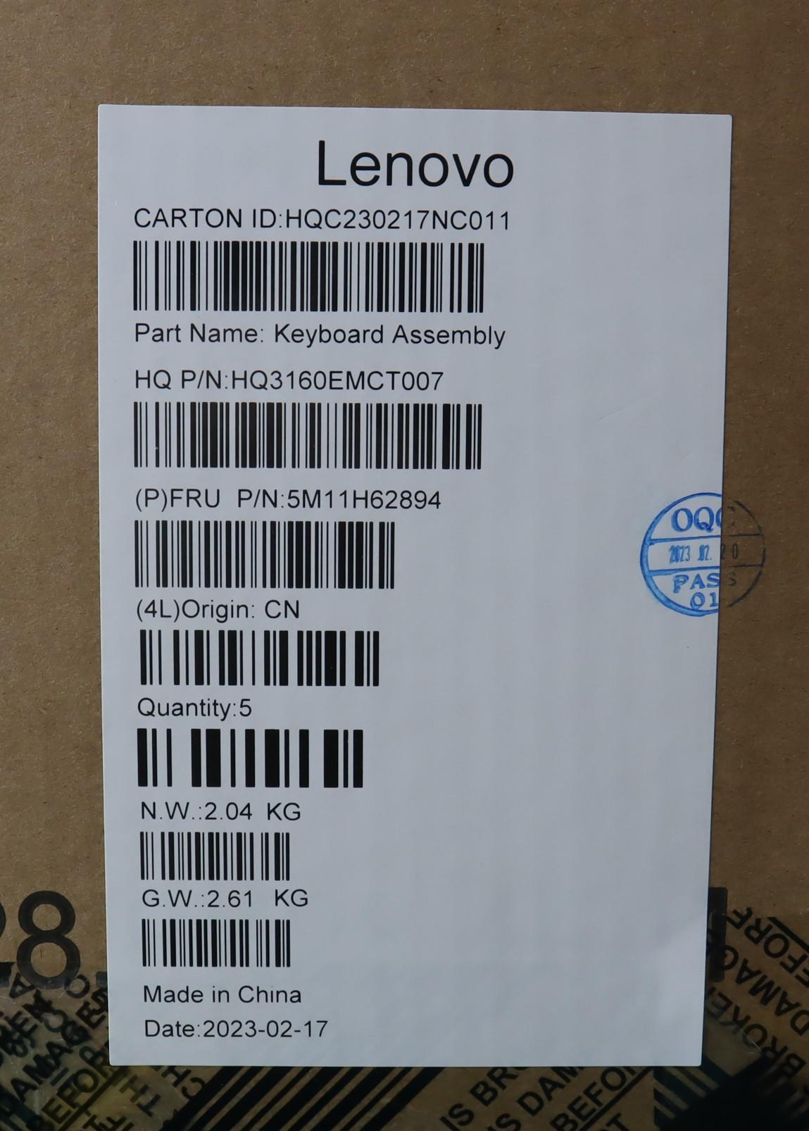 Lenovo C-Cover Assembly with Wireless Control - 5M11H62894