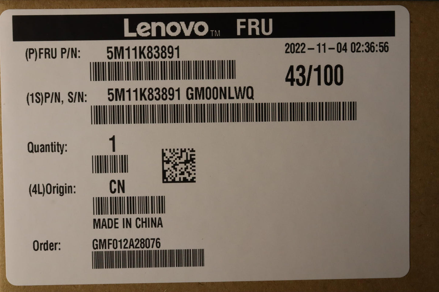 Lenovo Mech_Asm Ir Bz Sht+Oled Eppl A - 5M11K83891