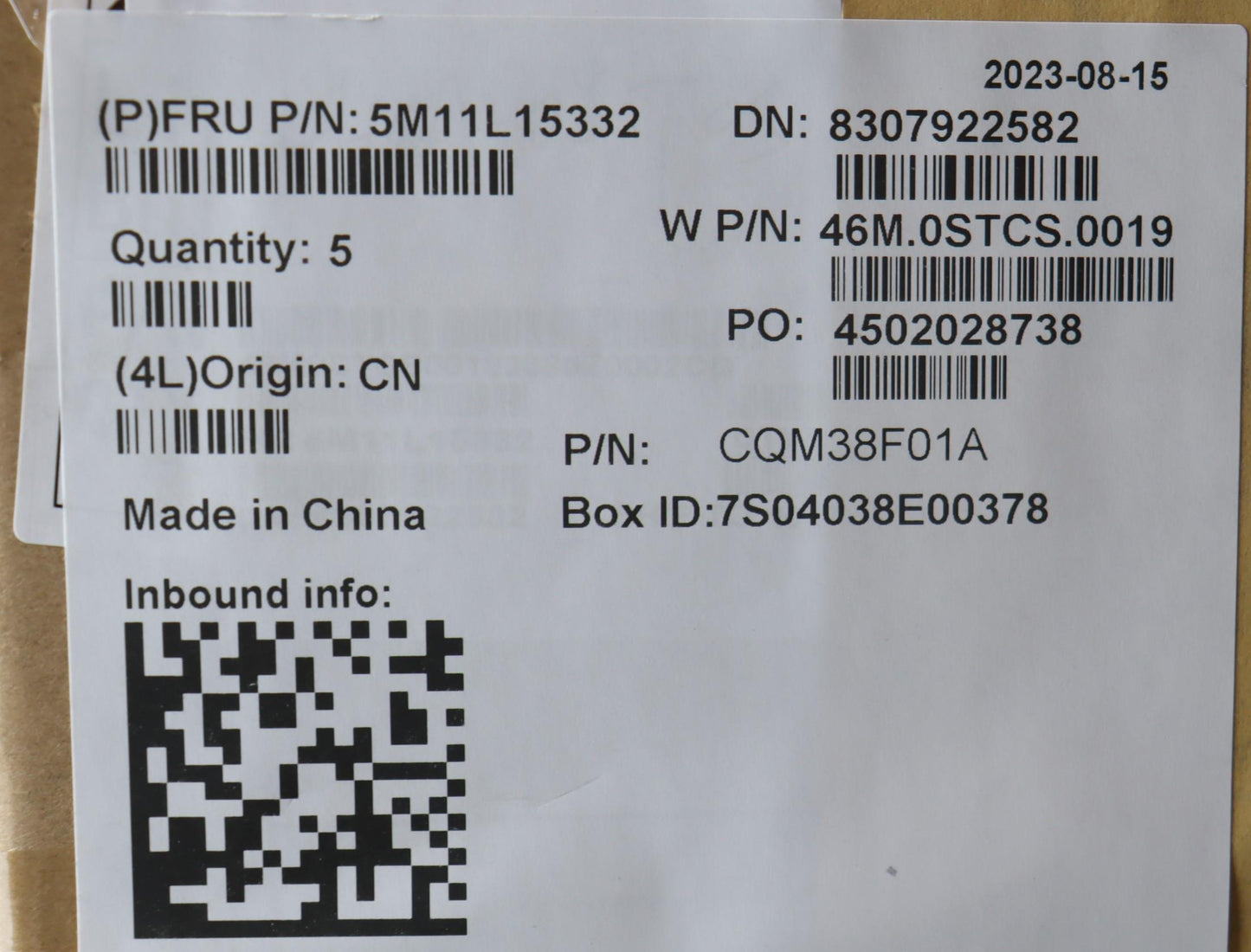 Lenovo Mech_Asm Wlan C-Cvr+Eng Kb Asm - 5M11L15332