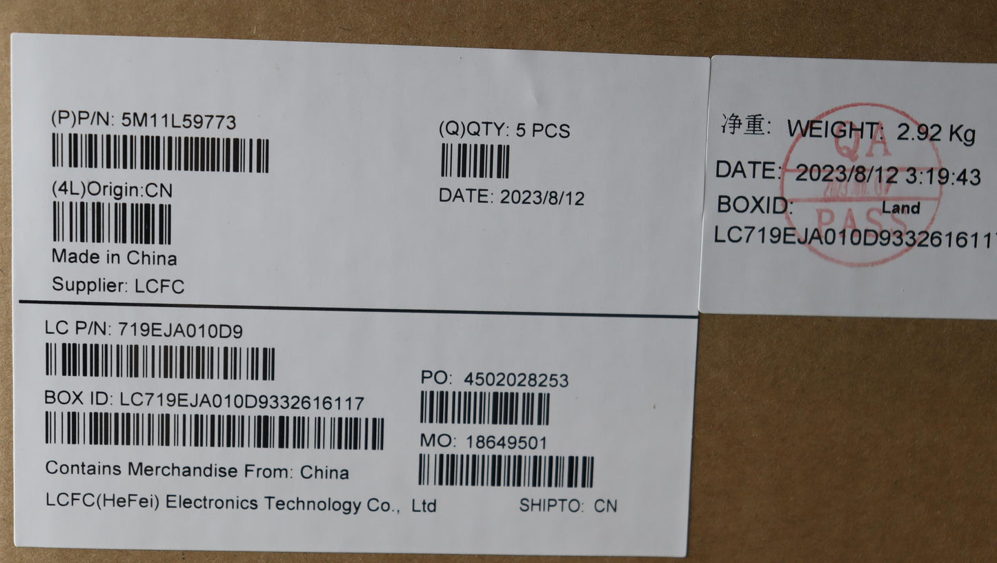 Lenovo Mech_Asm Fru Kb Ccv Ind Eng Us - 5M11L59773