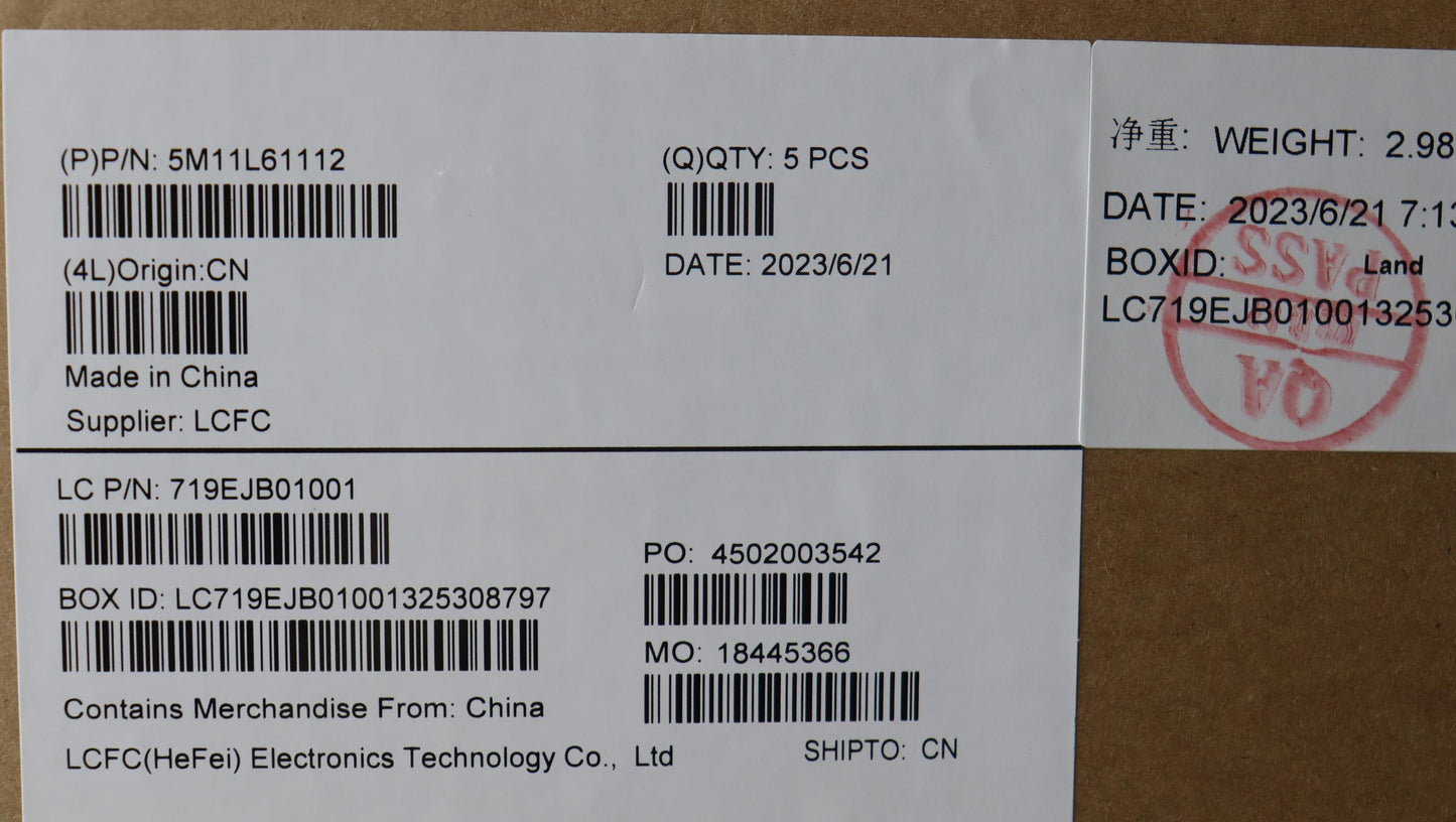 Lenovo Mech_Asm Fru Kb Ccv Eng Us Bl - 5M11L61112