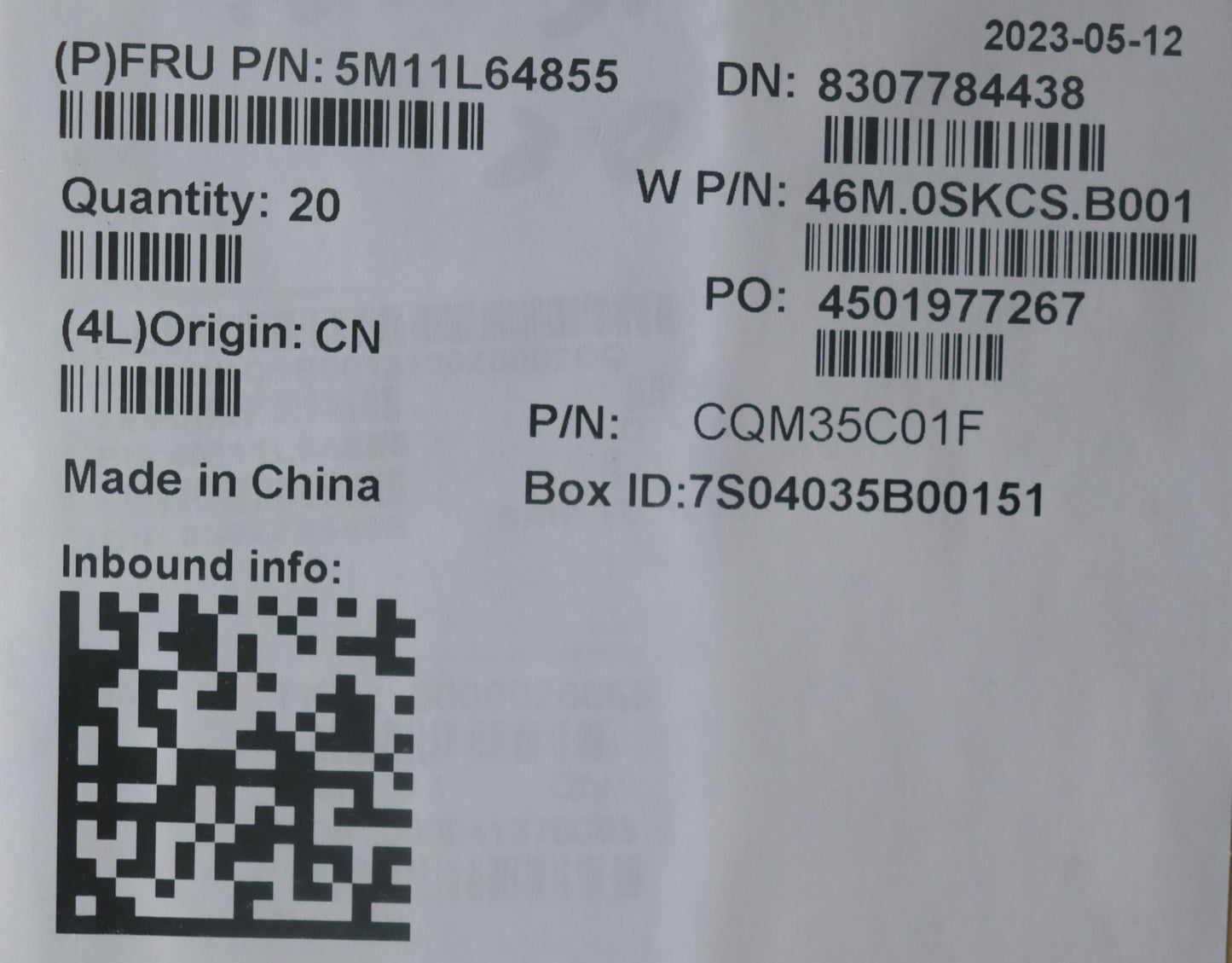 Lenovo Mech_Asm Fru C Cover, Cs Bk Fe - 5M11L64855