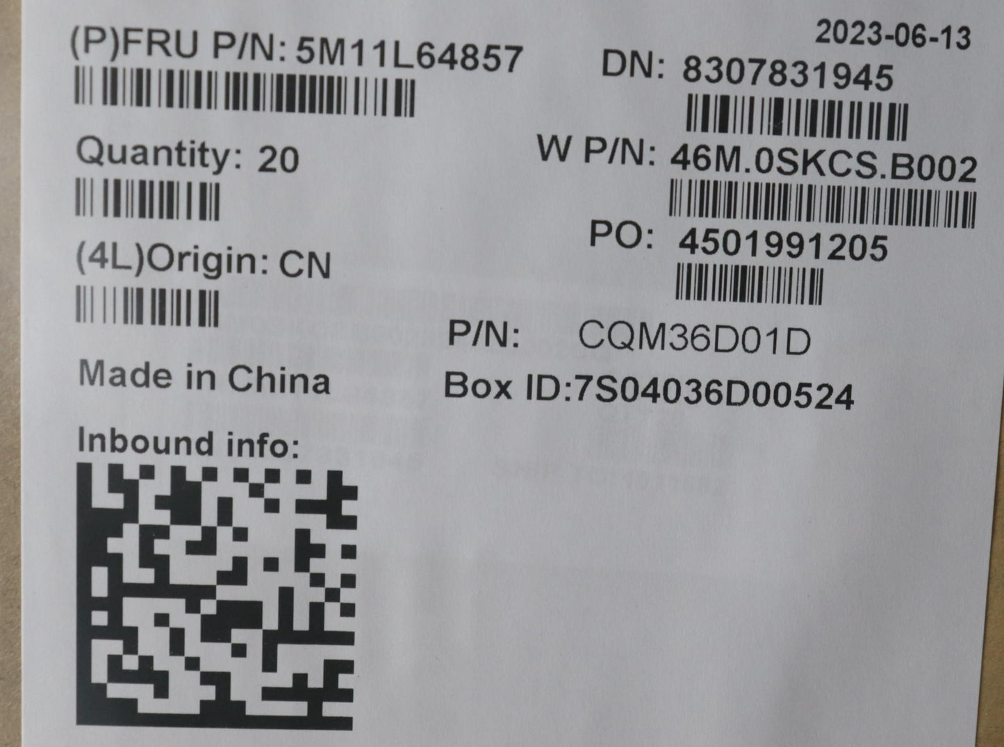 Lenovo Mech_Asm Fru C Cover, Cs Sg Fe - 5M11L64857