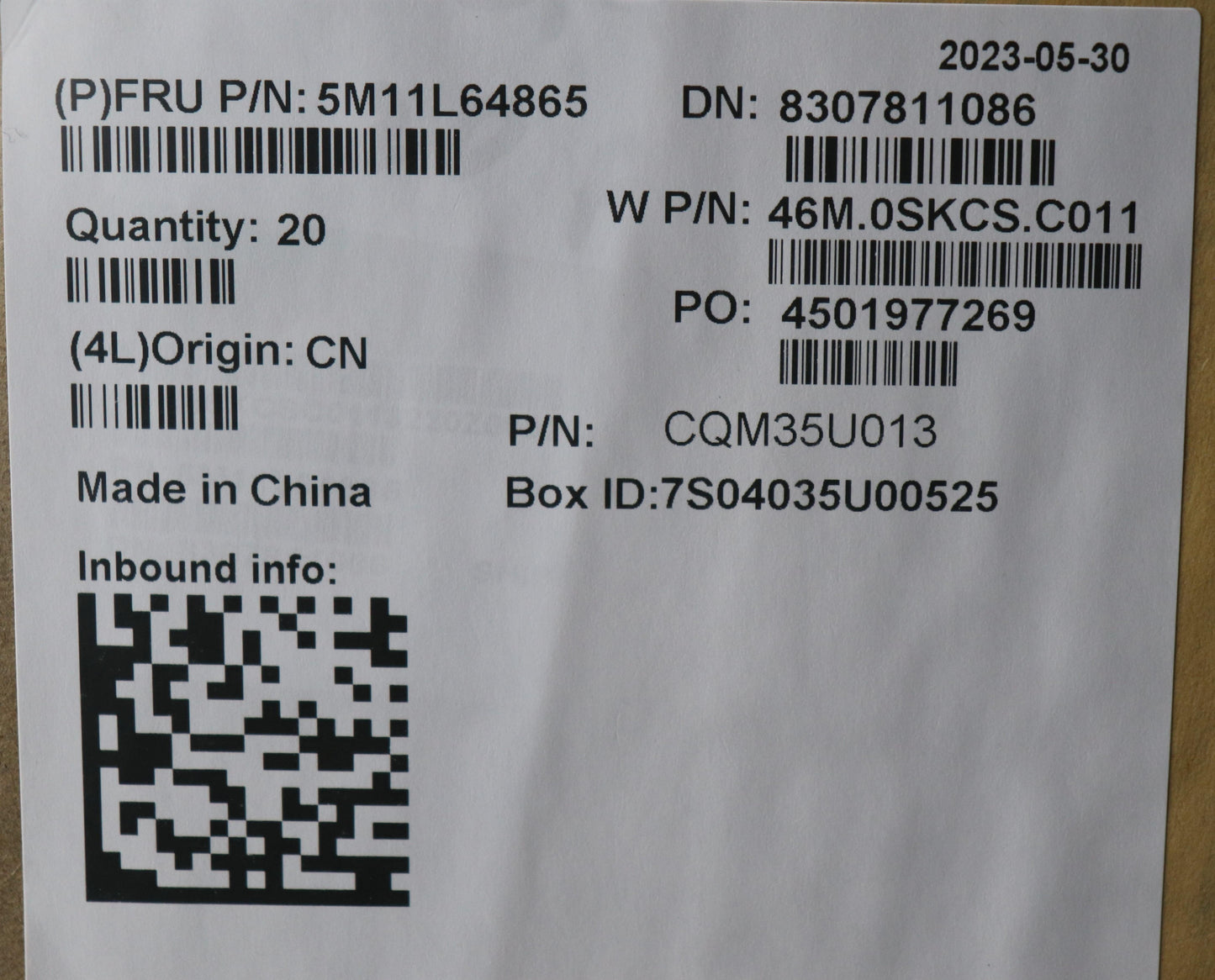 Lenovo C Cover Assembly WFC YG Black - 5M11L64865