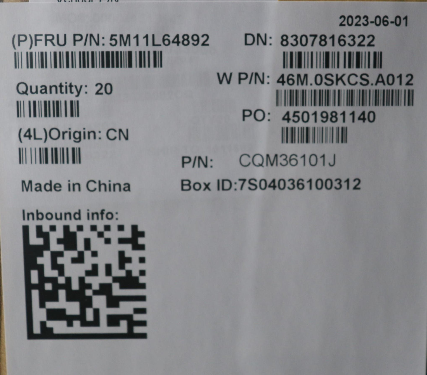 Lenovo Mech_Asm Asm A Cover Yg 2.4T B - 5M11L64892