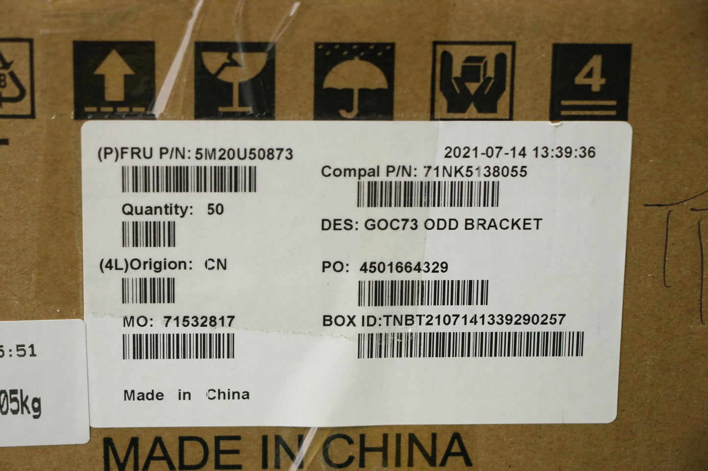 Lenovo Mechanical Bracket Odd,Aio 3 2 - 5M20U50873