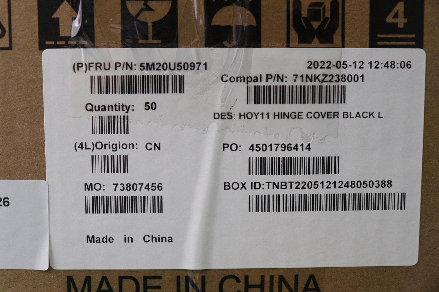 Lenovo Mechanical Hinge_Cap_Left_Blk, - 5M20U50971