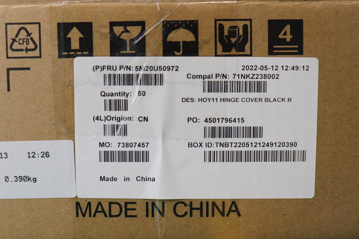Lenovo Mechanical Hinge_Cap_Right_Blk - 5M20U50972