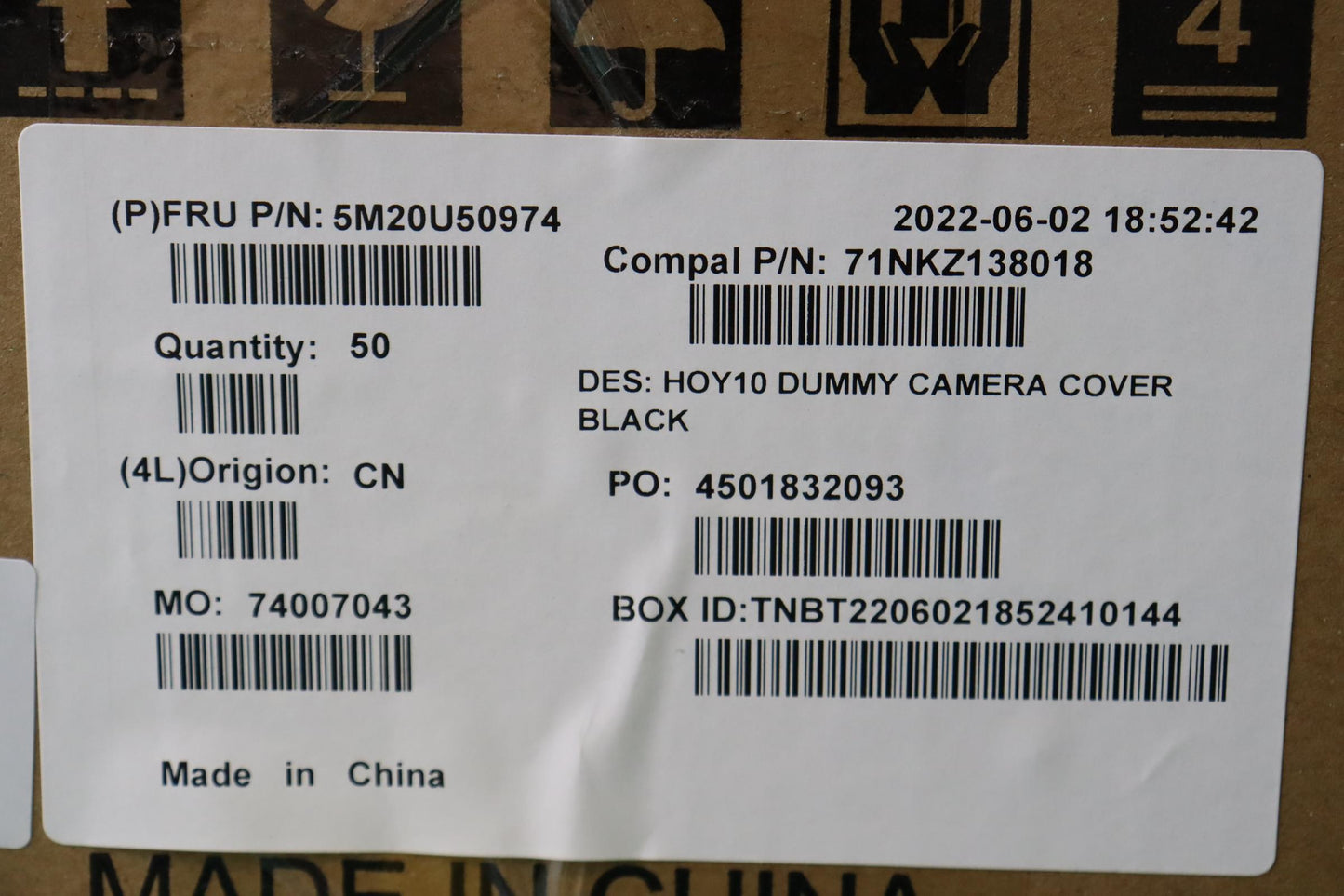 Lenovo Mechanical Dmy Hou Camera,B,Ai - 5M20U50974