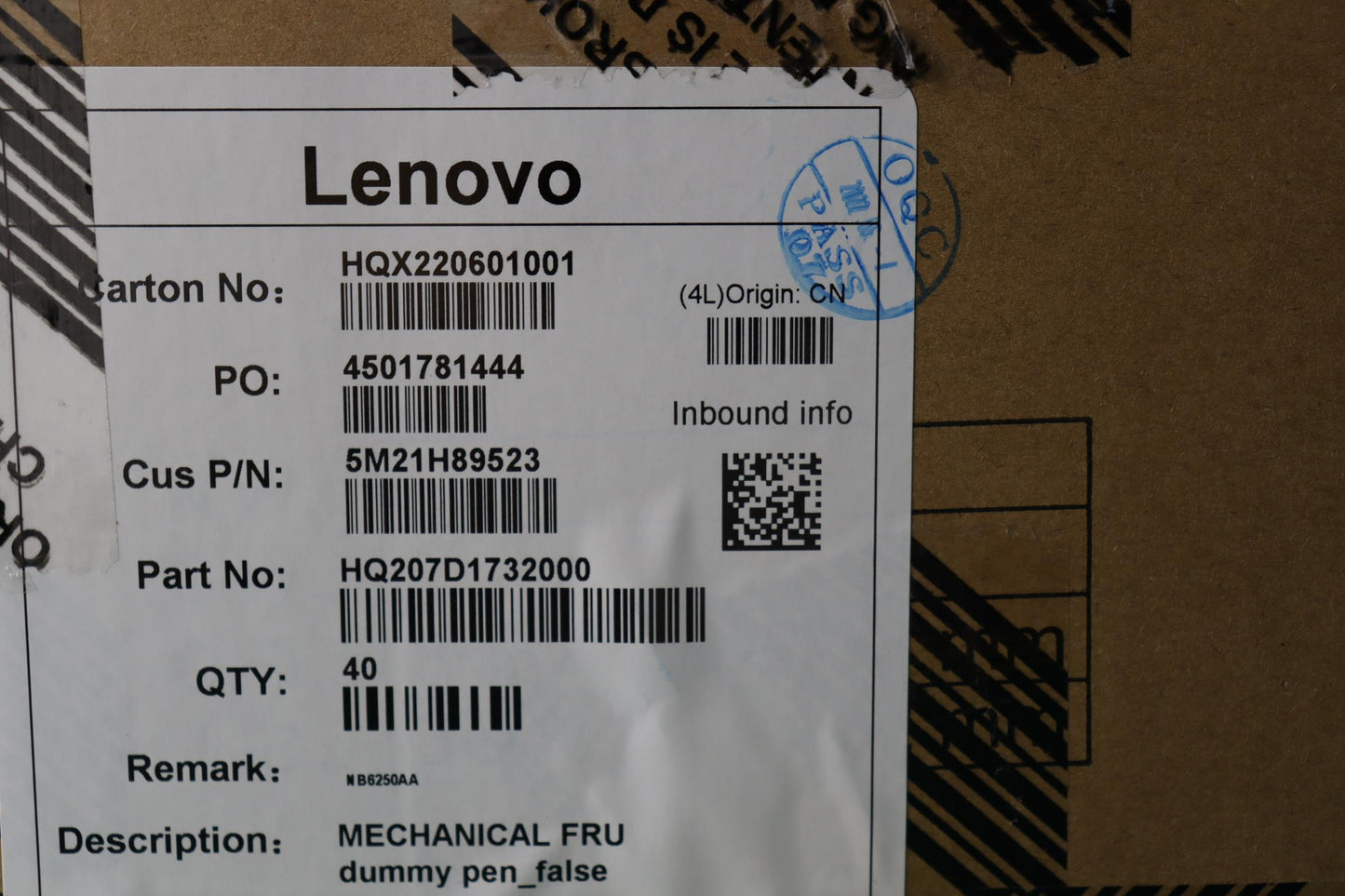 Lenovo Mechanical Fru Dummy Pen_False - 5M21H89523