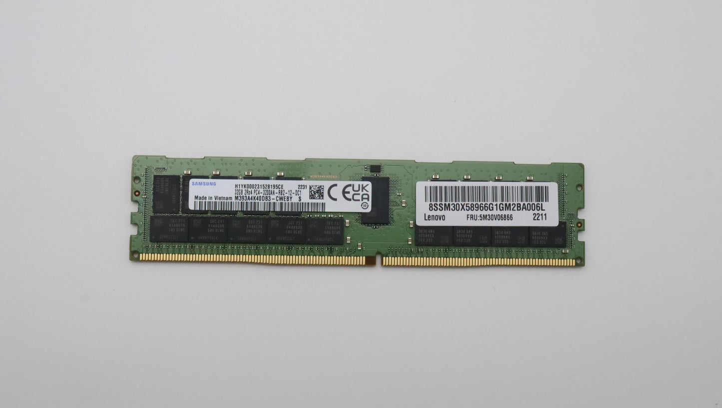 Lenovo (5M30V06866) 32GB DDR4 Memory, 3200 MHz, RDIMM, ECC, Samsung