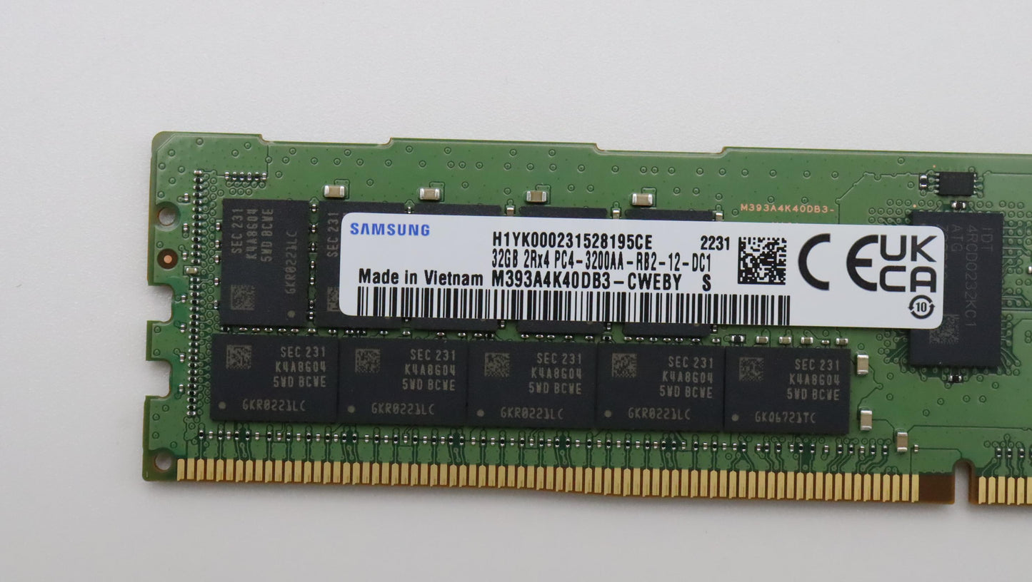 Lenovo (5M30V06866) 32GB DDR4 Memory, 3200 MHz, RDIMM, ECC, Samsung