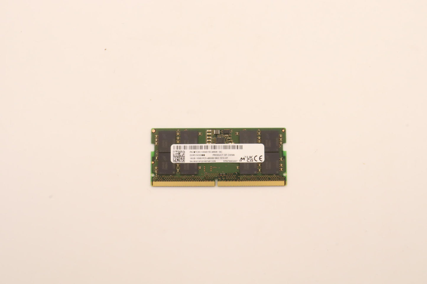 Lenovo 16GB Memory, DDR5, 4800 MHz, SODIMM, Micron - 5M30Z71705