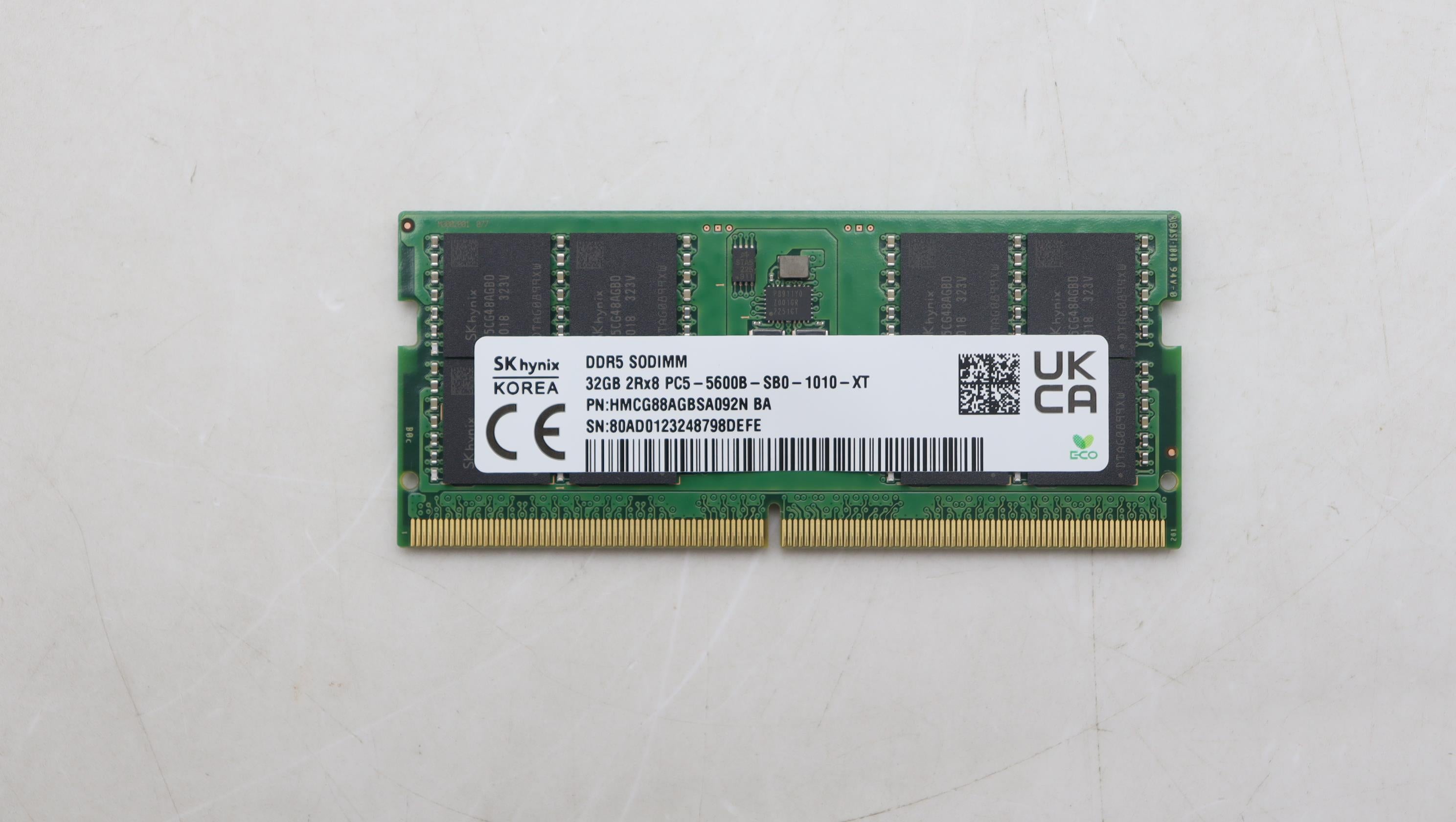 Lenovo 32GB DDR5 5600 MHz SODIMM Memory, Hynix - 5M30Z71797