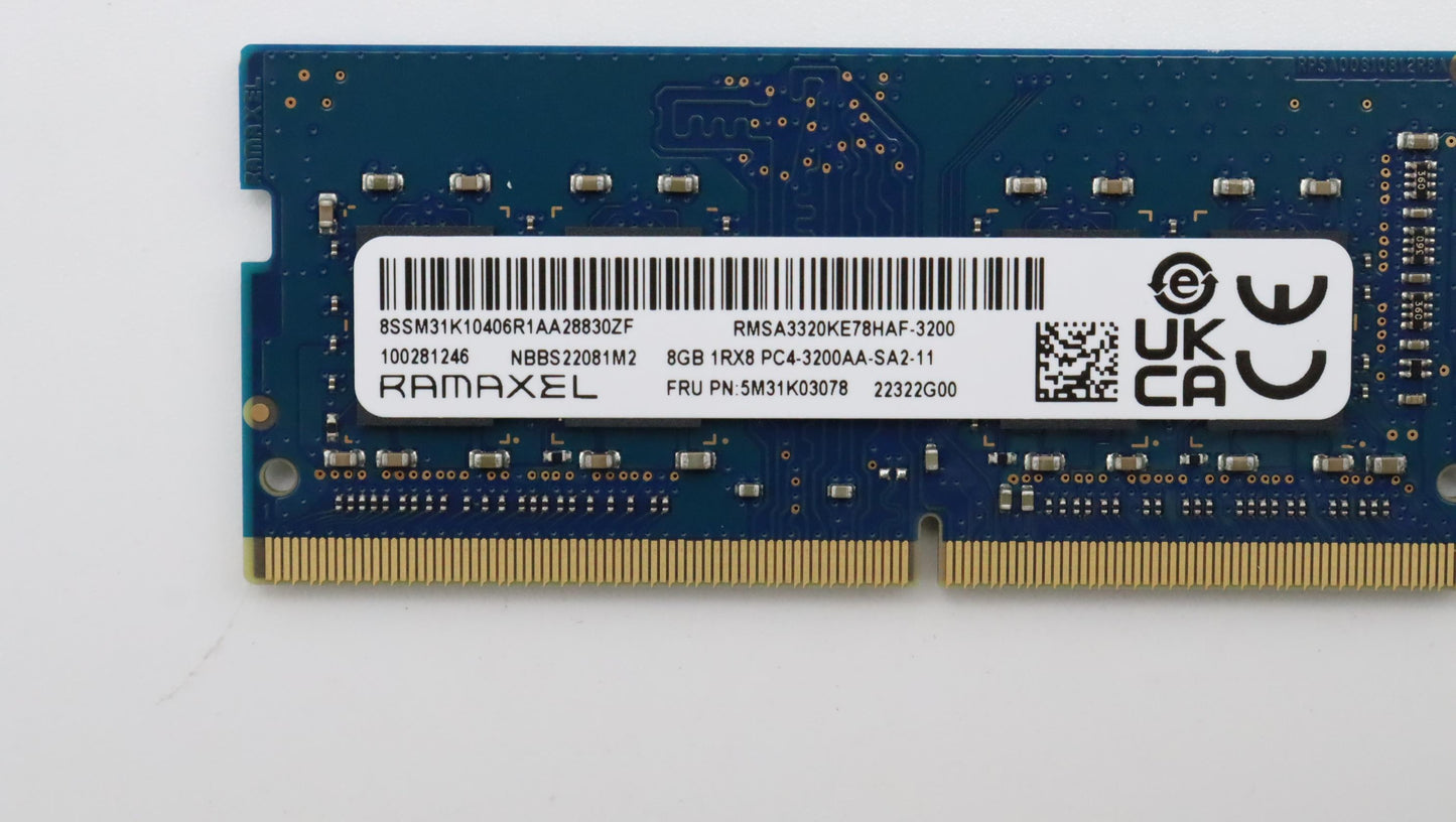 Lenovo Memory Sodimm,8Gb,Ddr4,3200,Ra - 5M31K03078