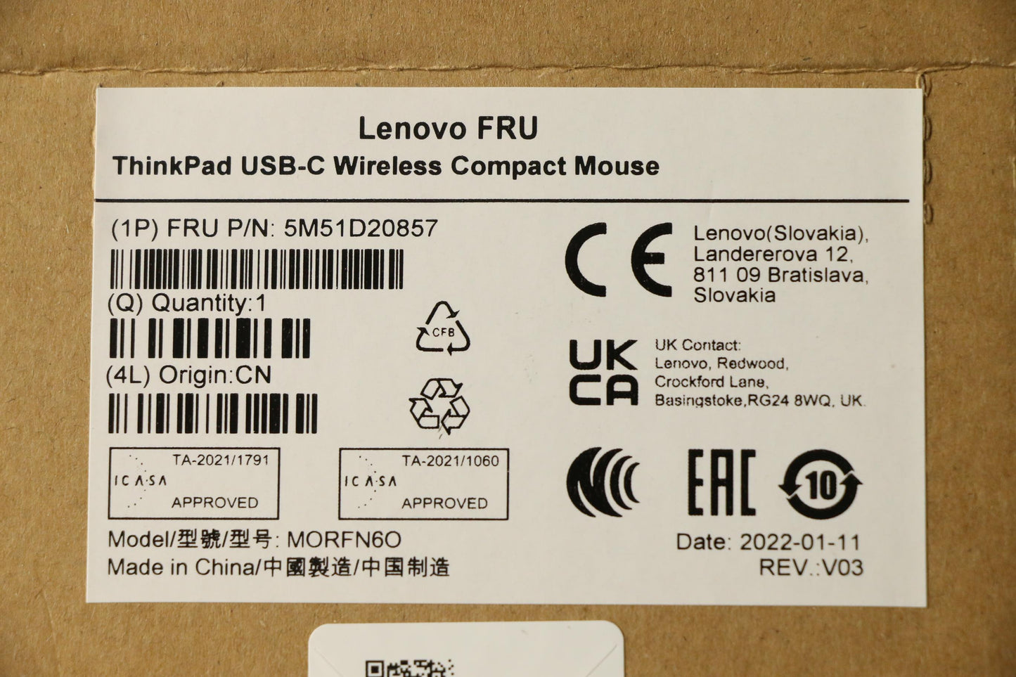 Lenovo Mouse Usb-C Compact Wl Ms - 5M51D20857