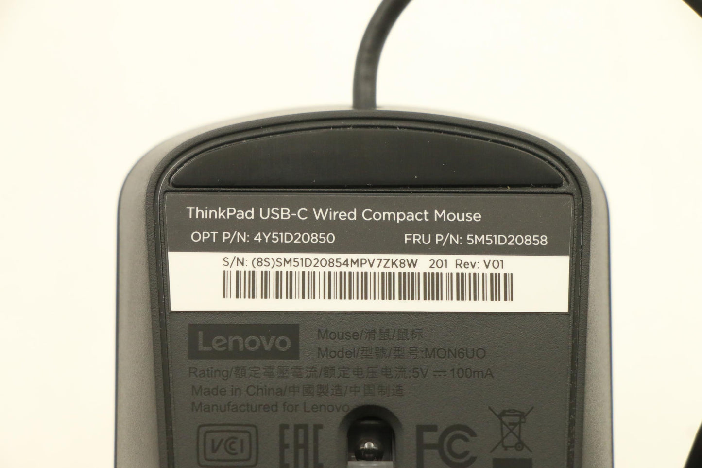 Lenovo Mouse Usb-C Compact Usb Ms - 5M51D20858