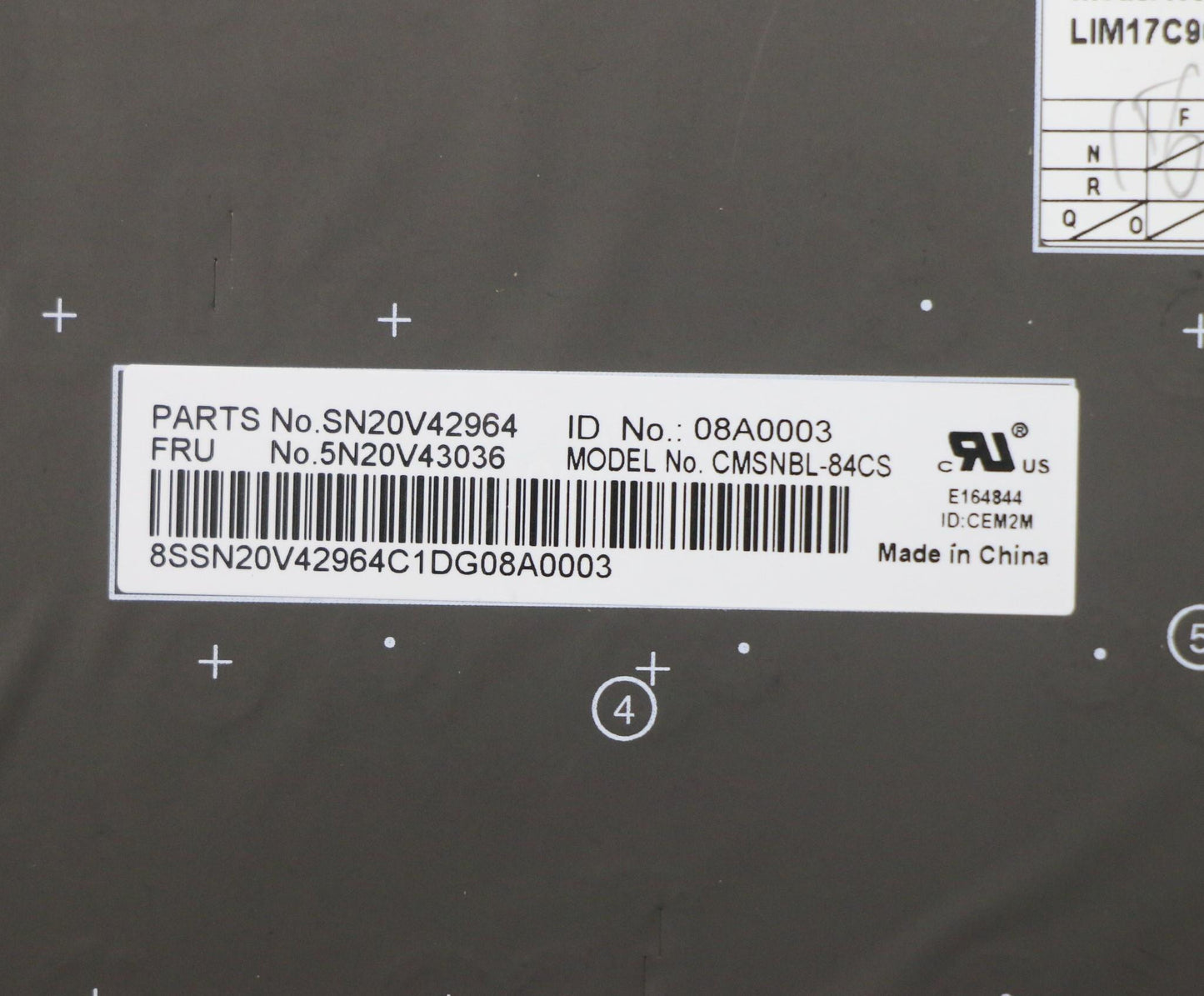 Lenovo Cmsk-Cs20,Bk-Nbl,Chy,Cze/Slk - 5N20V43036