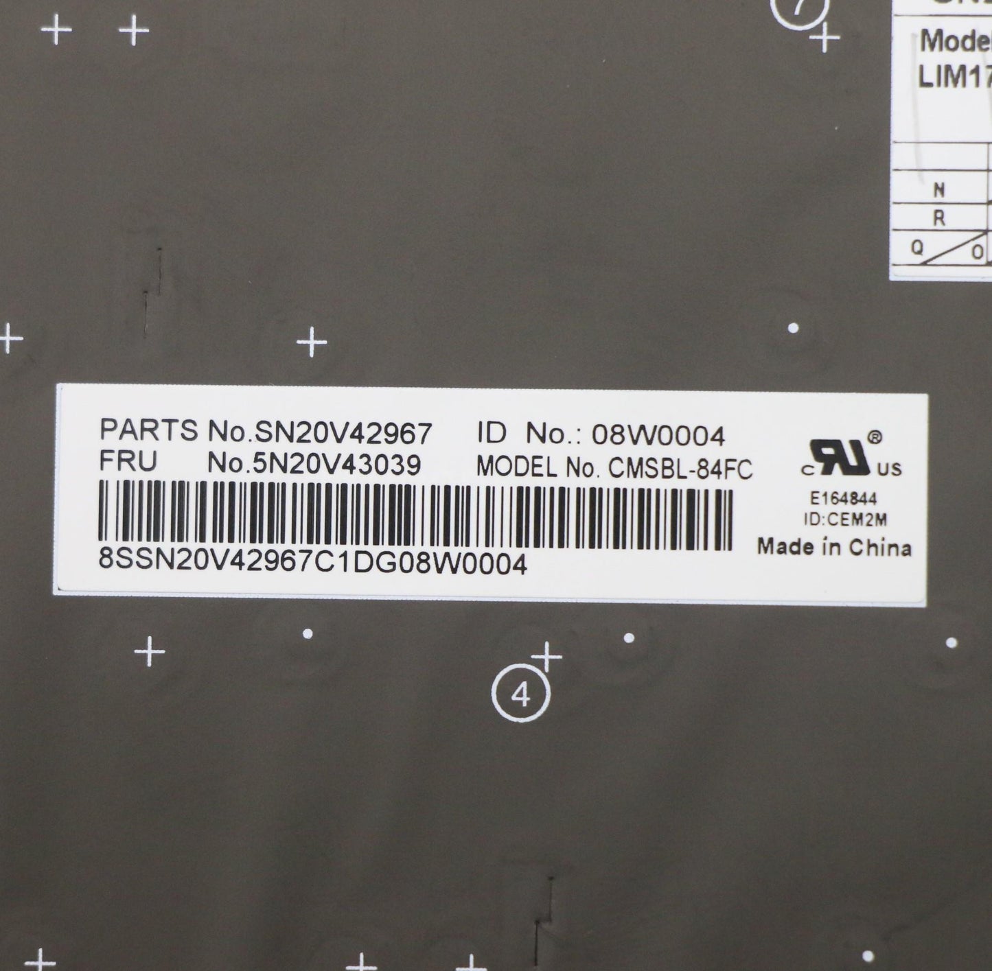 Lenovo Cmsk-Cs20,Bk-Bl,Chy,058 Fra - 5N20V43039