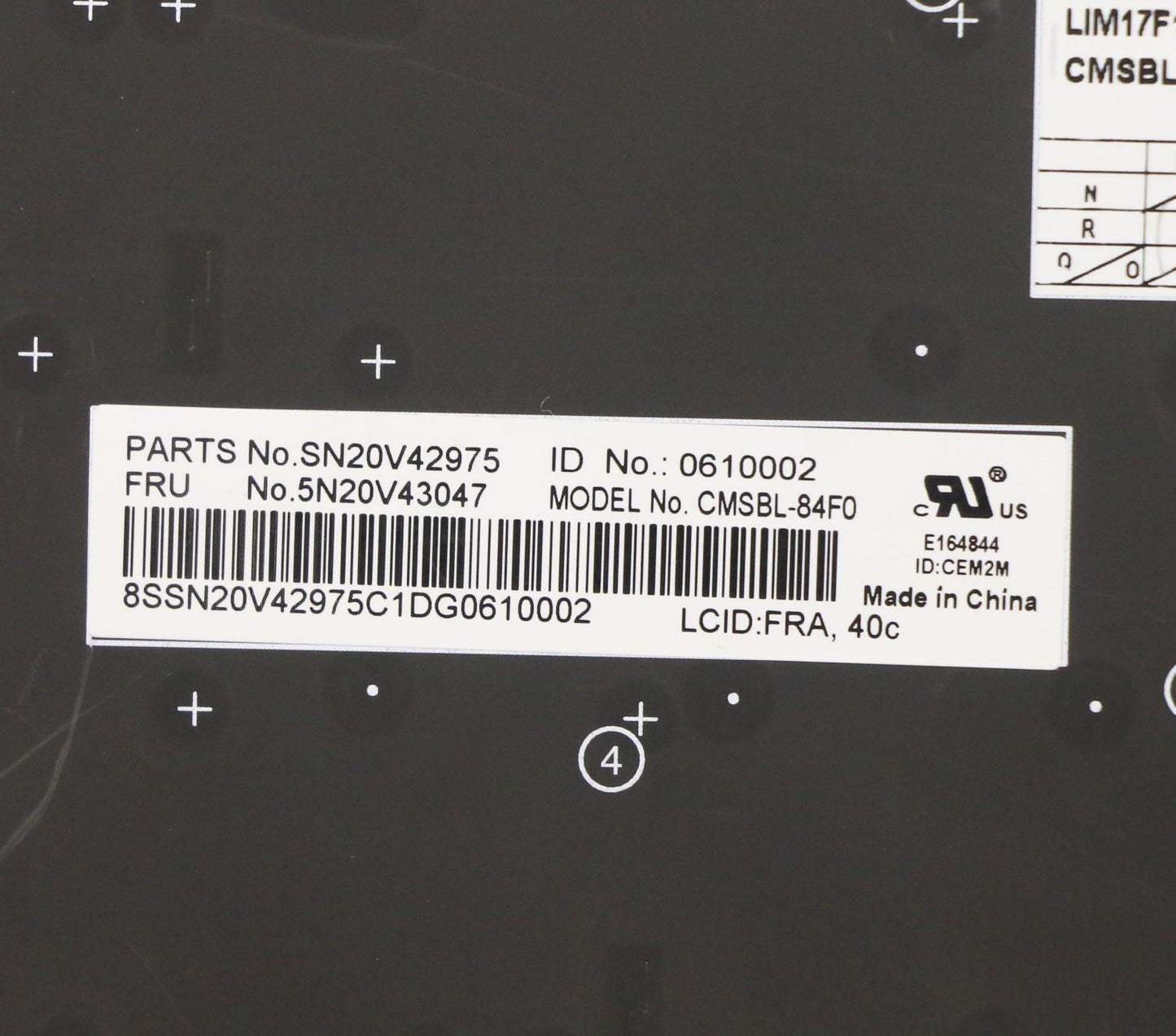Lenovo Cmsk-Cs20,Bk-Bl,Chy,Fra - 5N20V43047