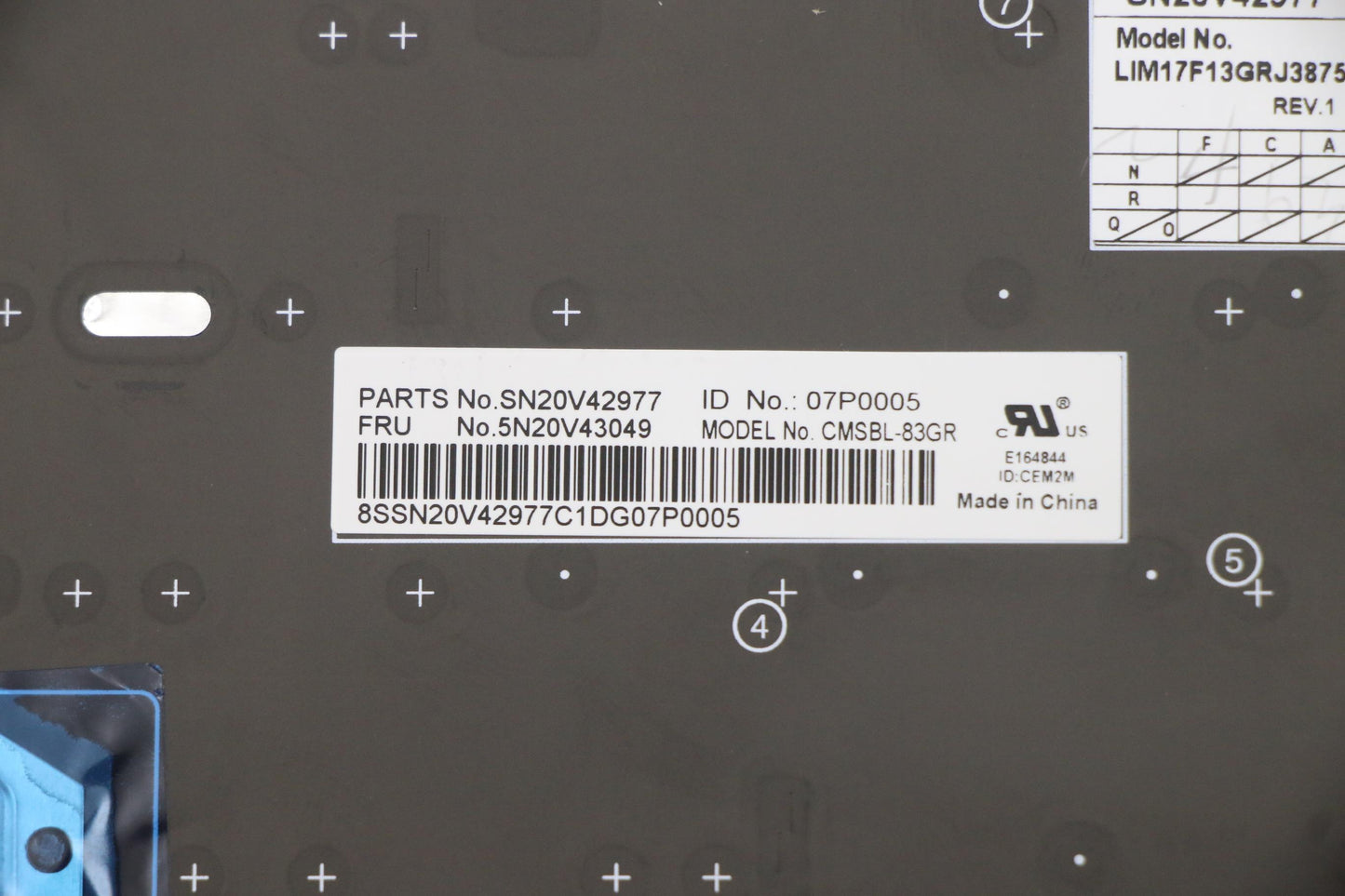 Lenovo Cmsk-Cs20,Bk-Bl,Chy,Gre - 5N20V43049