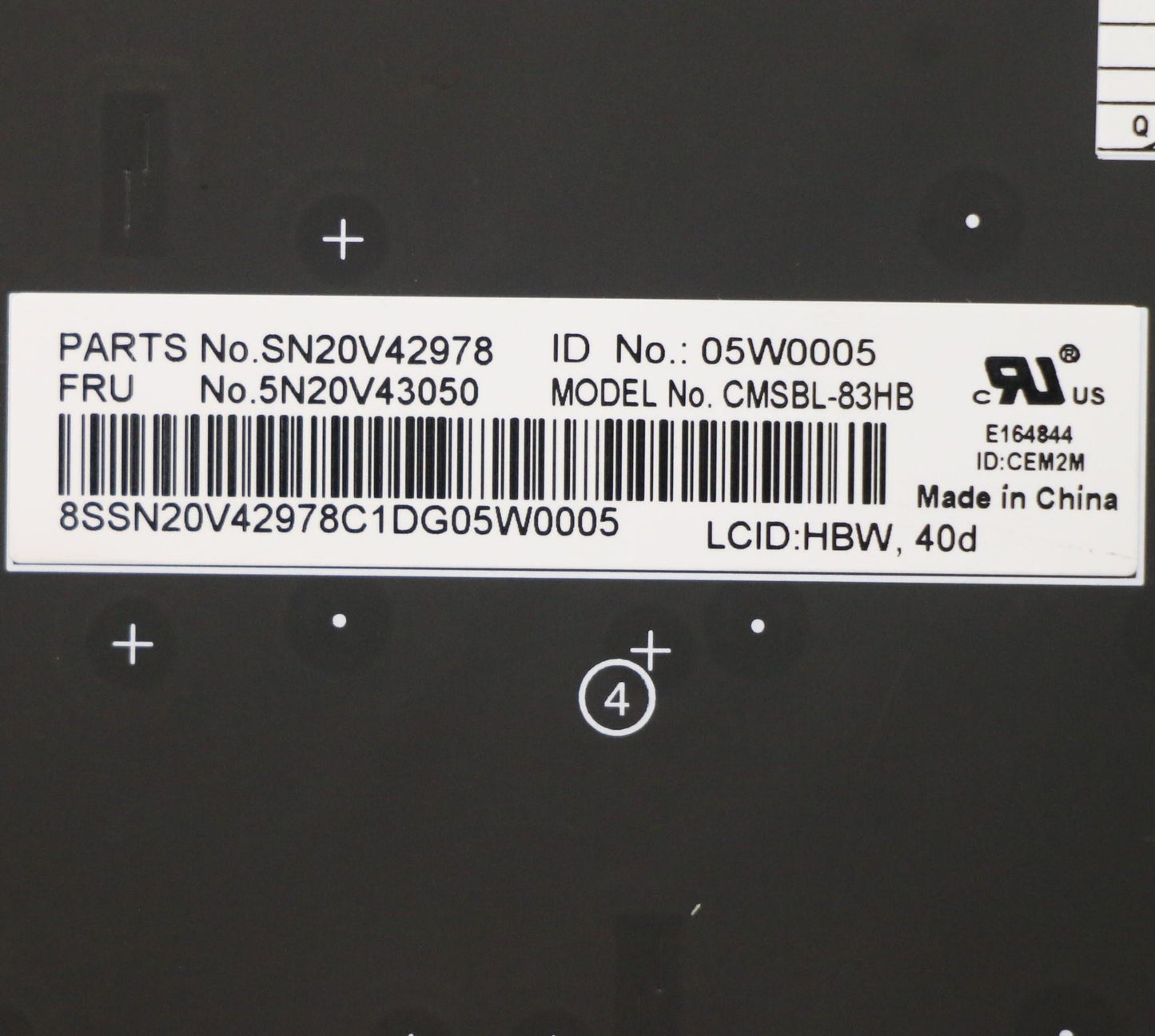 Lenovo Cmsk-Cs20,Bk-Bl,Chy,Hbw - 5N20V43050