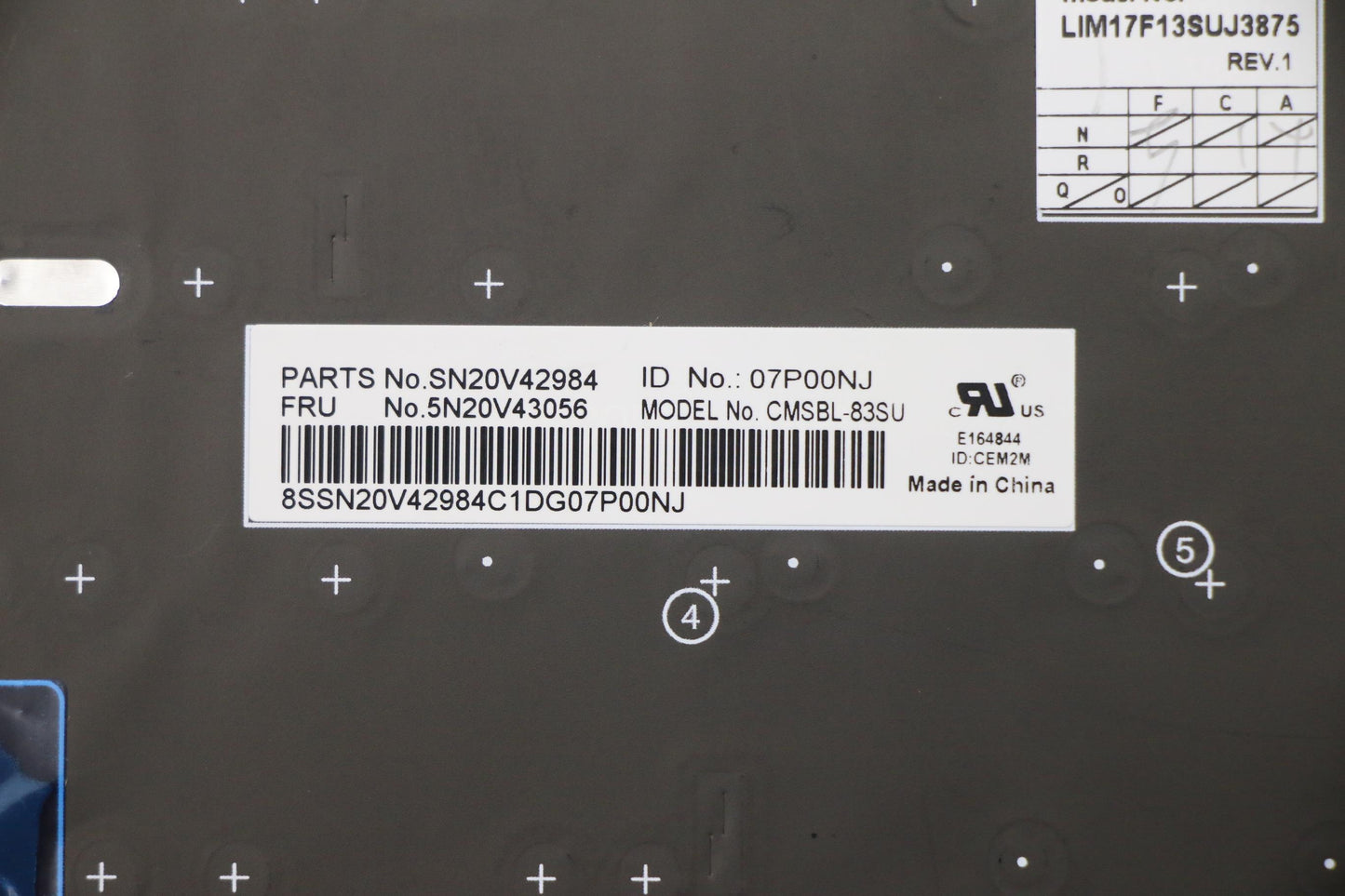 Lenovo Cmsk-Cs20,Bk-Bl,Chy,Rus - 5N20V43056