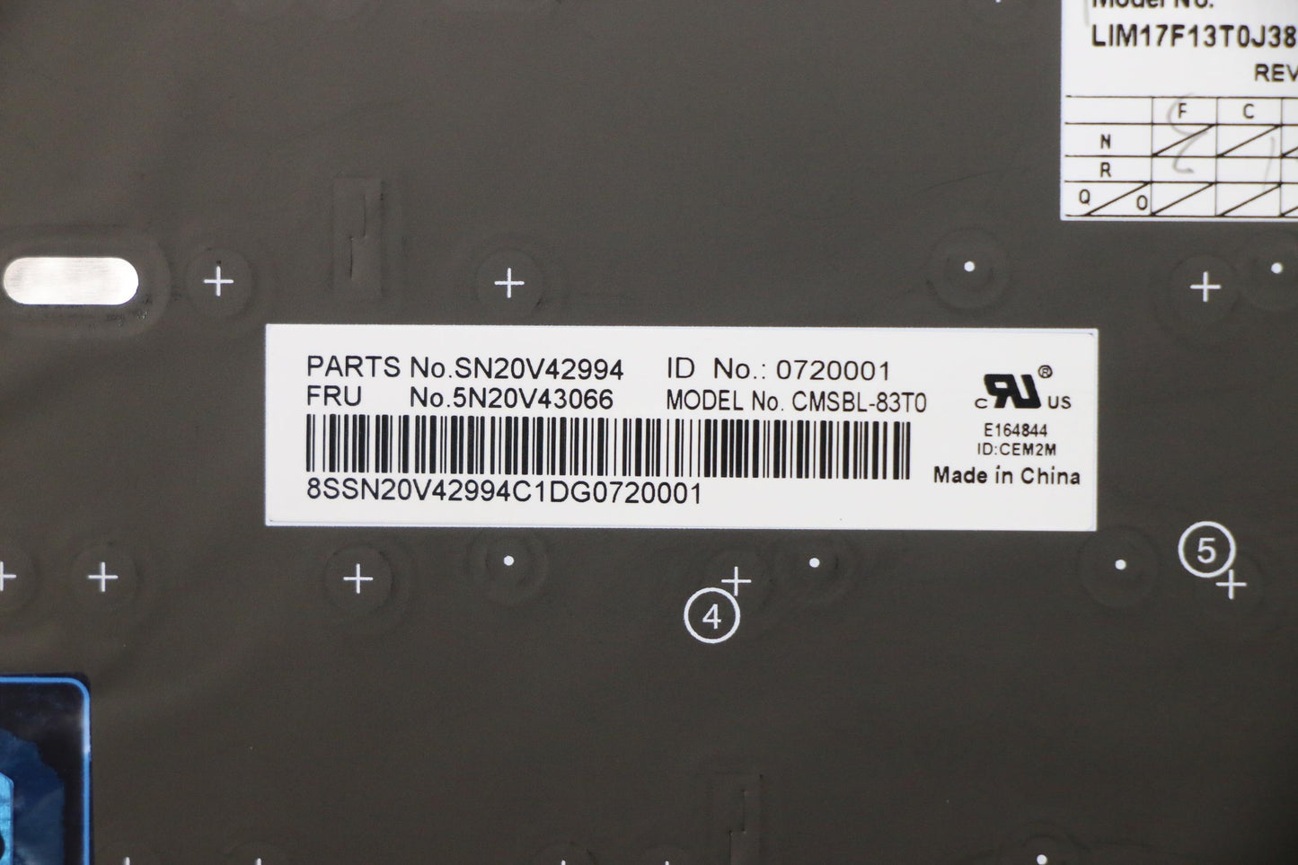 Lenovo Cmsk-Cs20,Bk-Bl,Chy,Thai - 5N20V43066