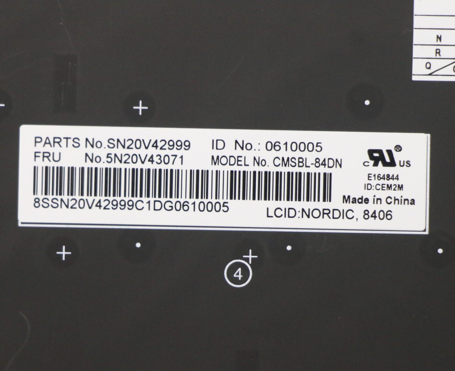 Lenovo Cmsk-Cs20,Bk-Bl,Chy,Nordic - 5N20V43071