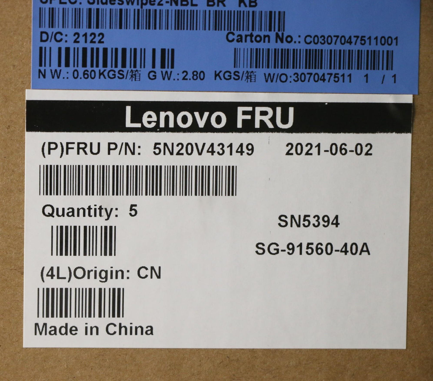 Lenovo Keyboard, Internal - 5N20V43149