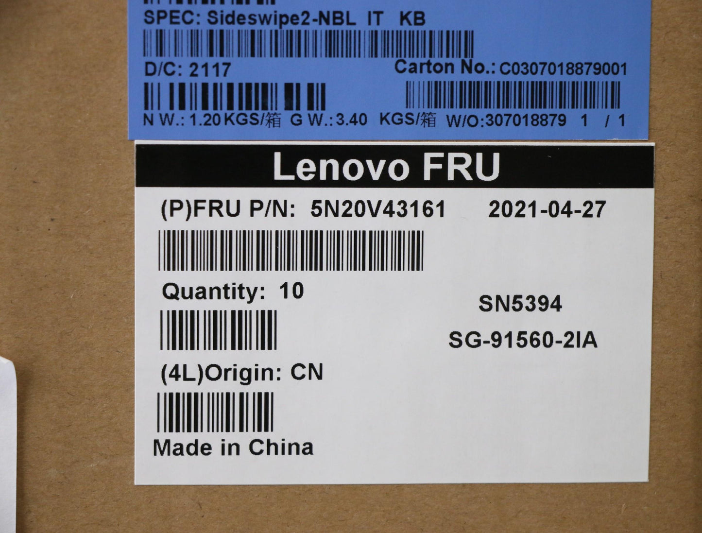 Lenovo Cmsk-Cs20,Bk-Nbl,Ltn,Ita - 5N20V43161