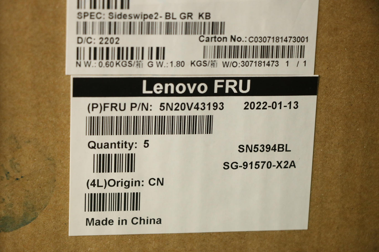 Lenovo Cmsk-Cs20,Bk-Bl,Ltn,Gre - 5N20V43193