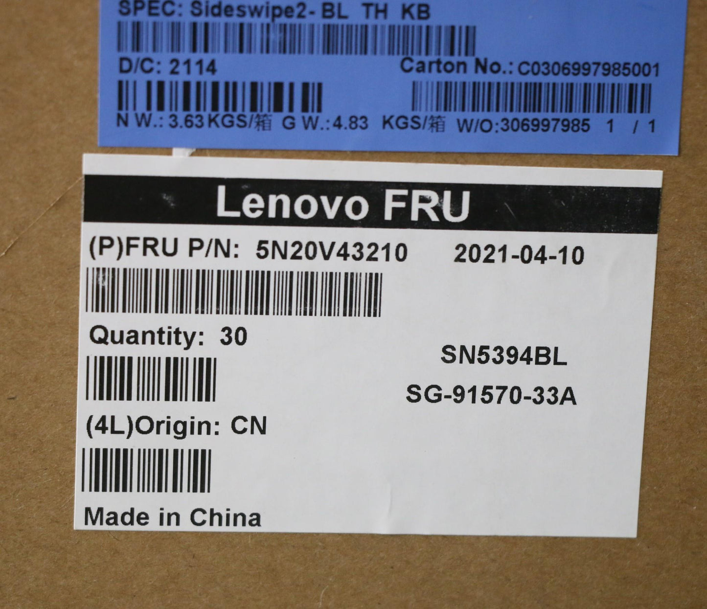 Lenovo Cmsk-Cs20,Bk-Bl,Ltn,Thai - 5N20V43210