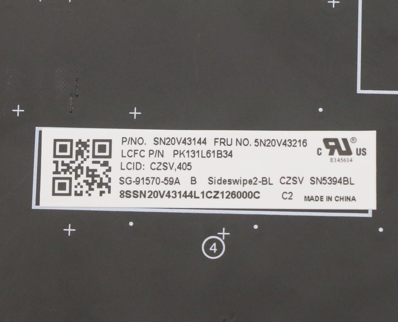 Lenovo Cmsk-Cs20,Bk-Bl,Ltn,Cze/Slk - 5N20V43216