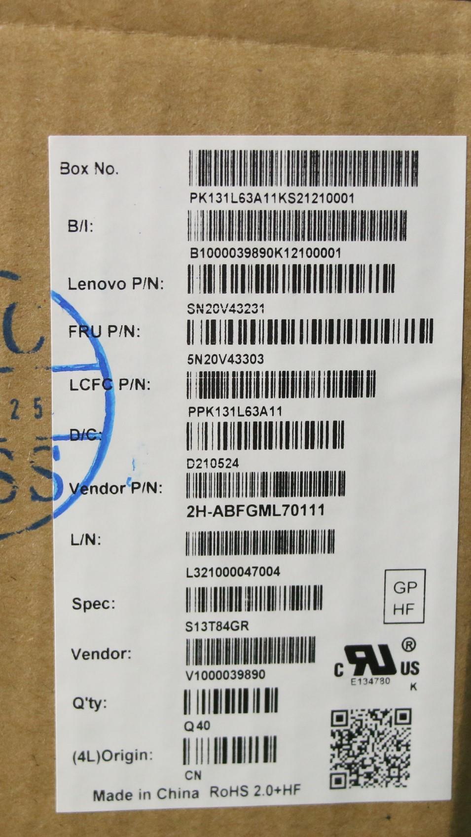 Lenovo Cmsk-Cs20,Bk-Nbl,Pmx,Ger - 5N20V43303