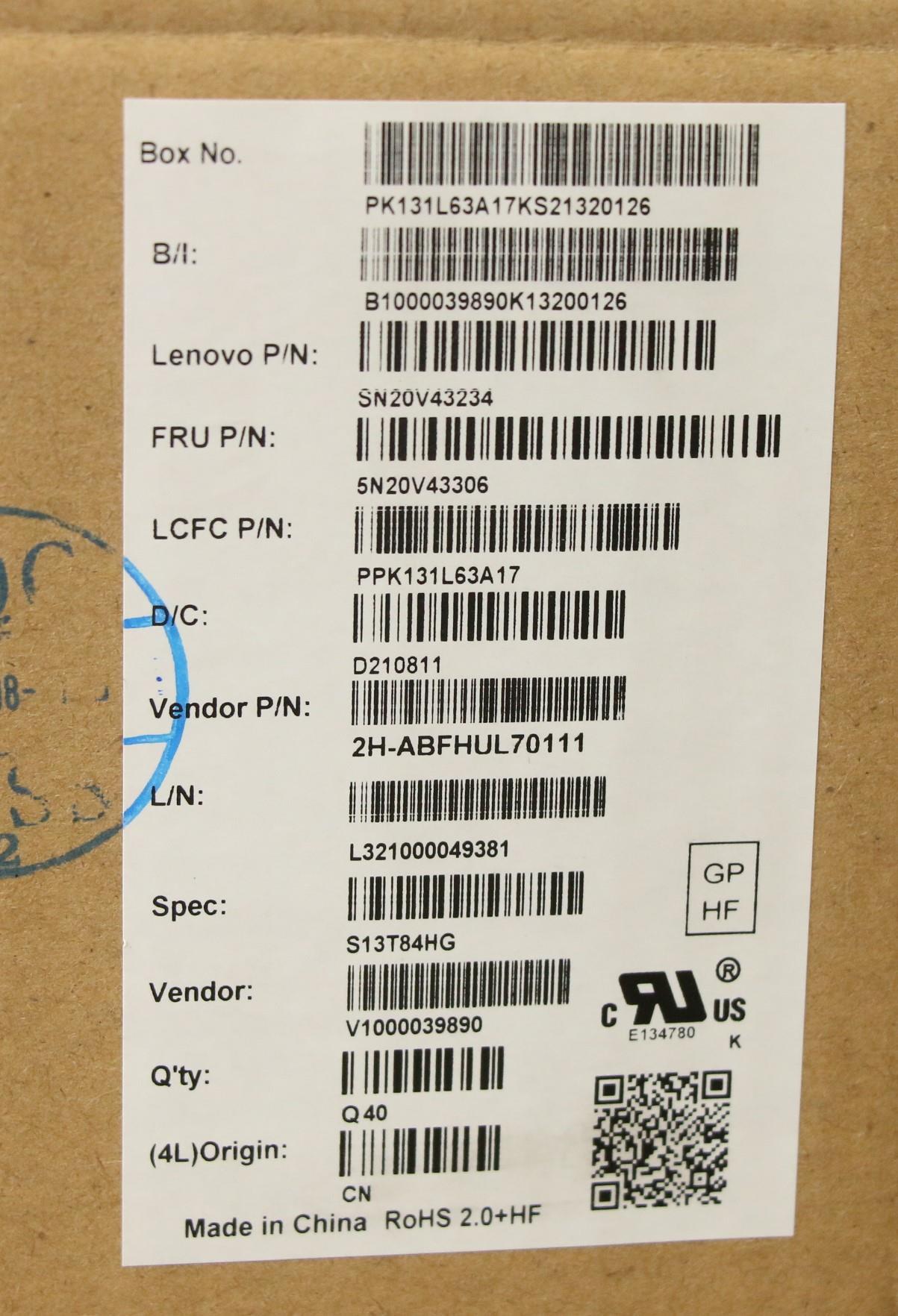 Lenovo Cmsk-Cs20,Bk-Nbl,Pmx,Hun - 5N20V43306