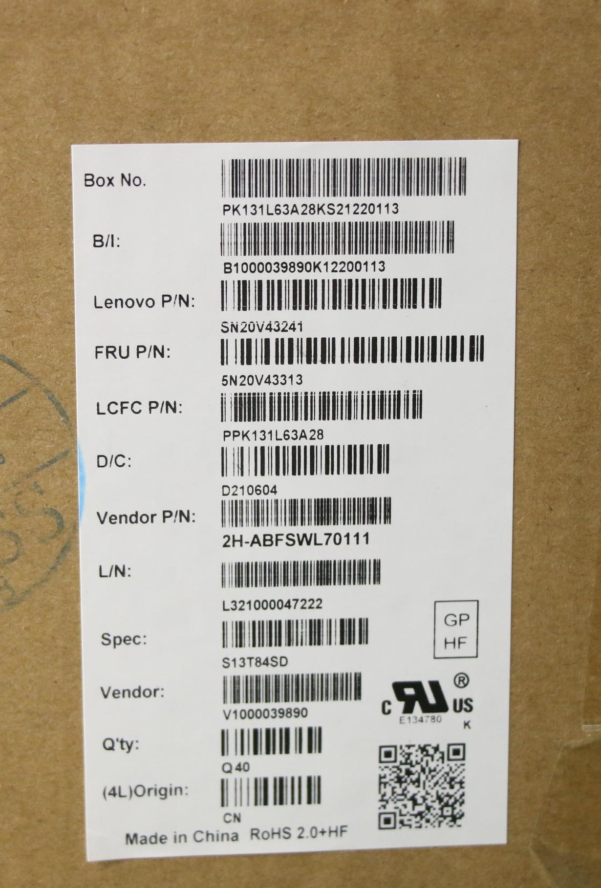 Lenovo Cmsk-Cs20,Bk-Nbl,Pmx,Swe/Fin - 5N20V43313