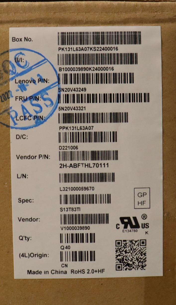 Lenovo Cmsk-Cs20,Bk-Nbl,Pmx,Thai - 5N20V43321